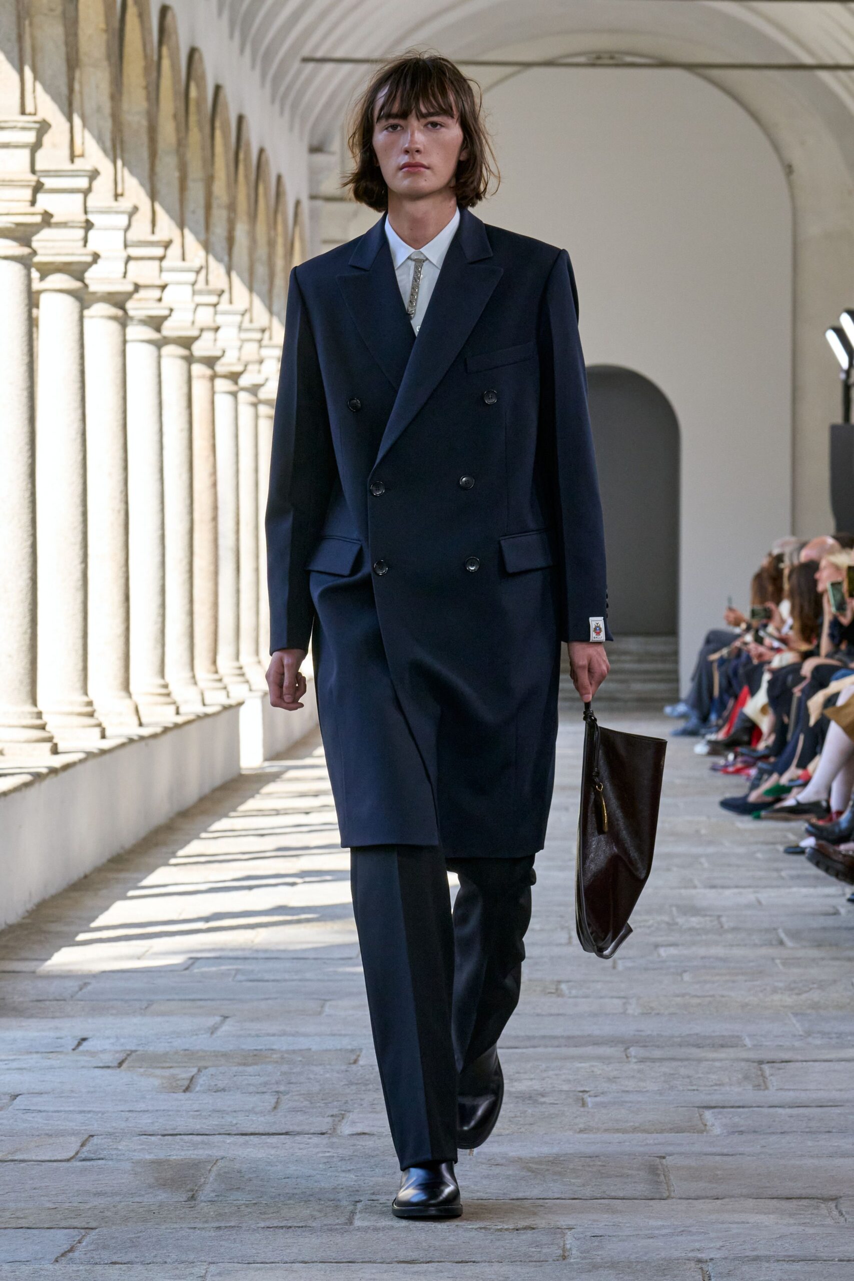 black wool blazer and tailored pants
