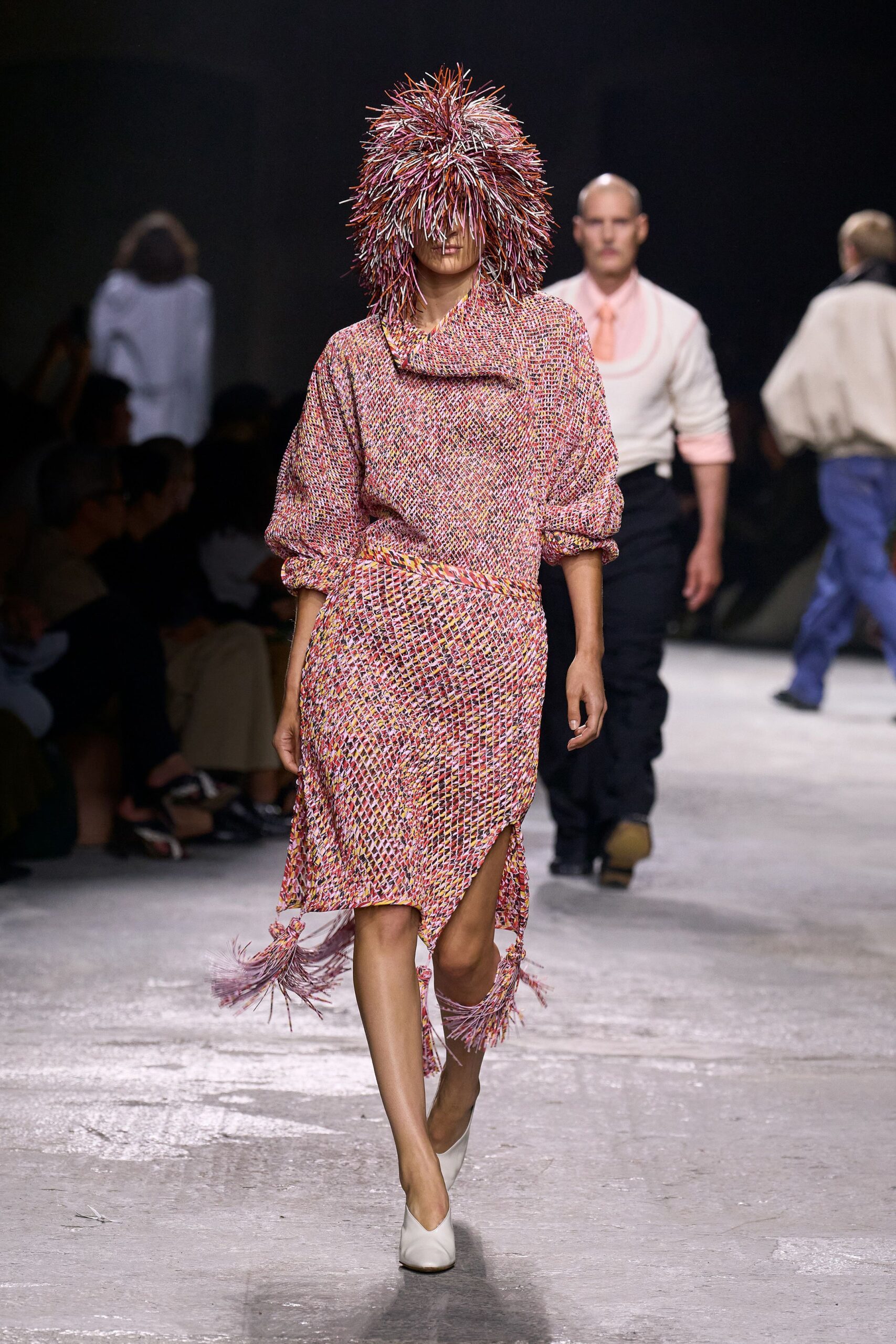 pink multi-colored relaxed dress