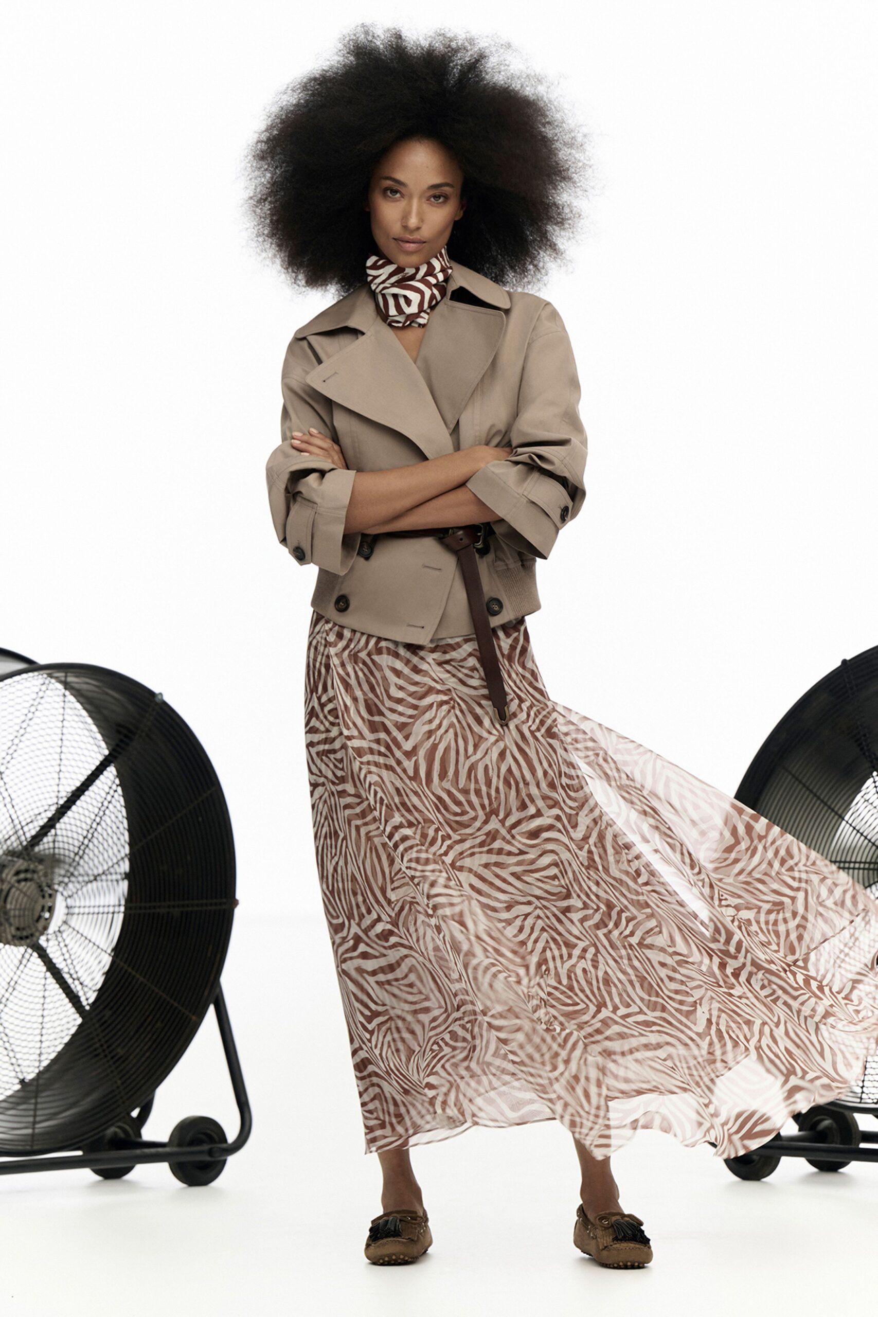 brown chiffon sleeveless v-neck fitted printed tiered dress