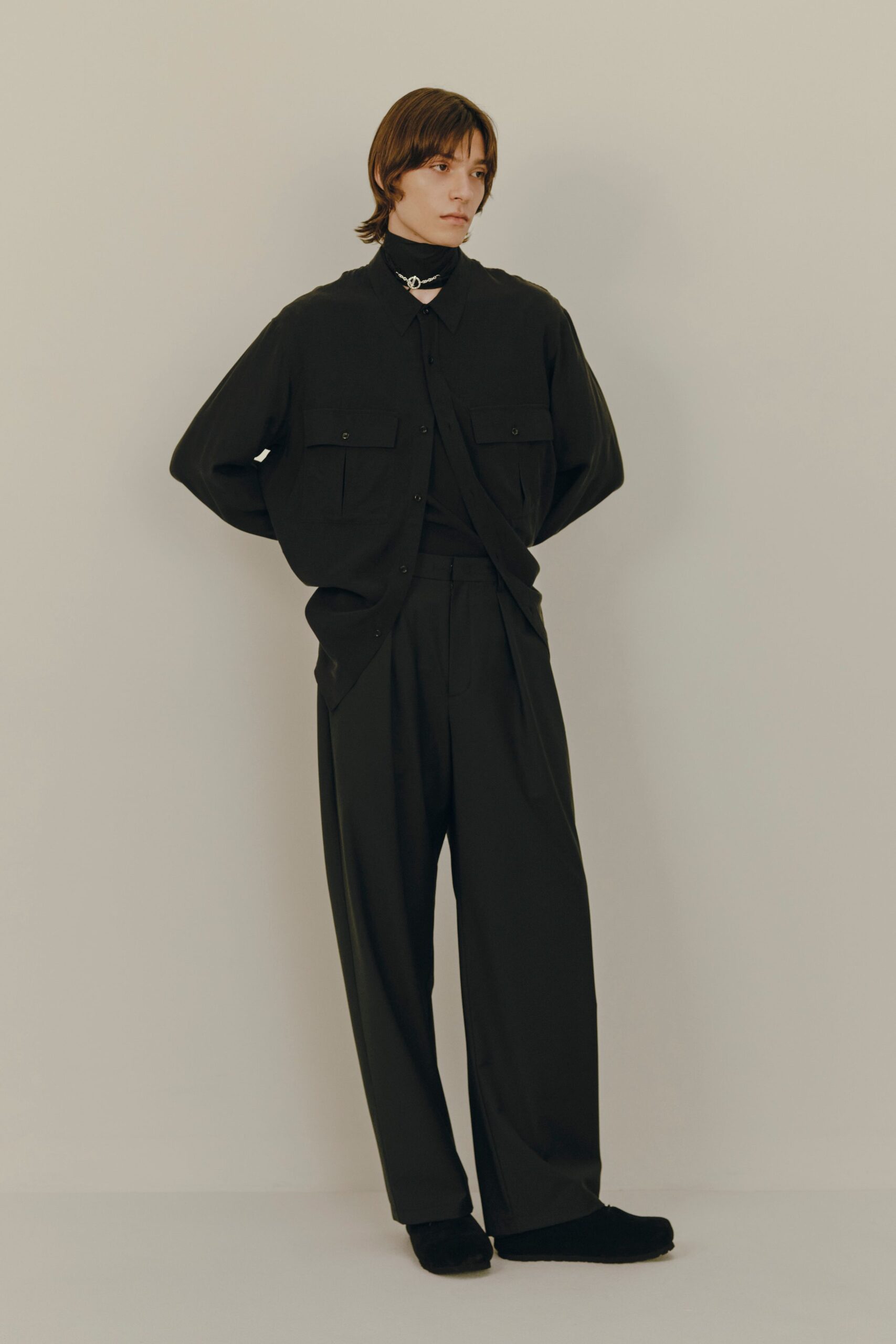 black relaxed shirt and pants