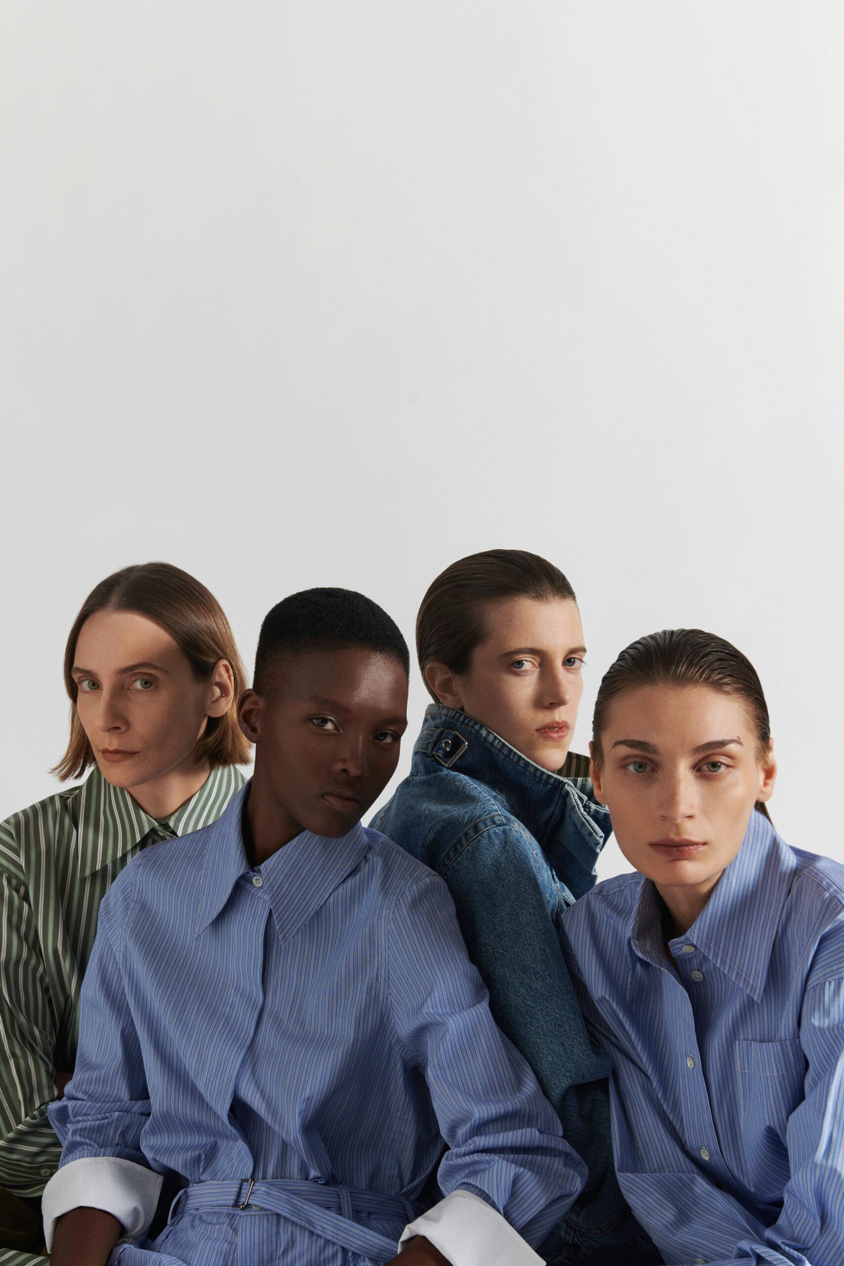 various shirts and denim jacket