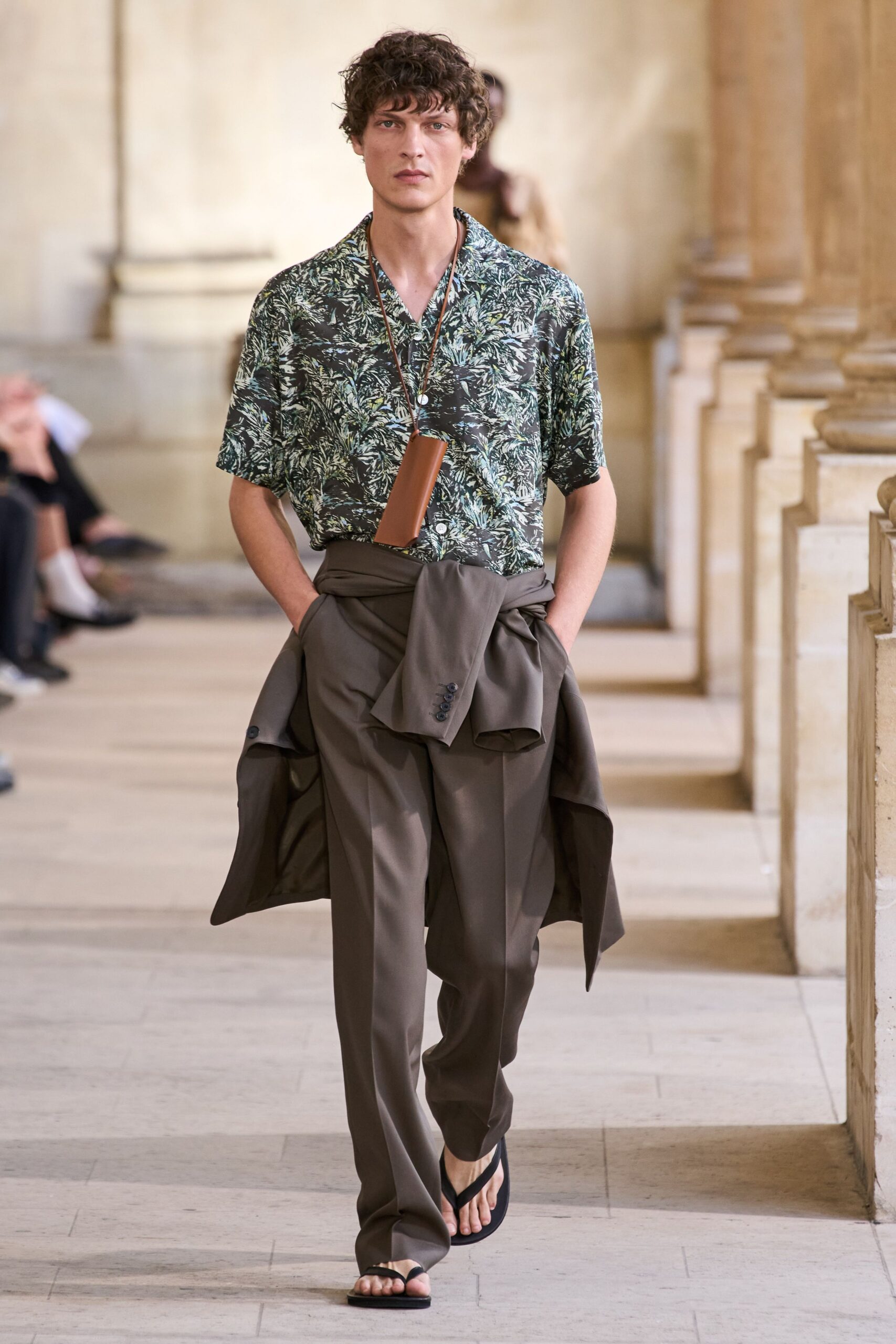 printed shirt with tailored pants