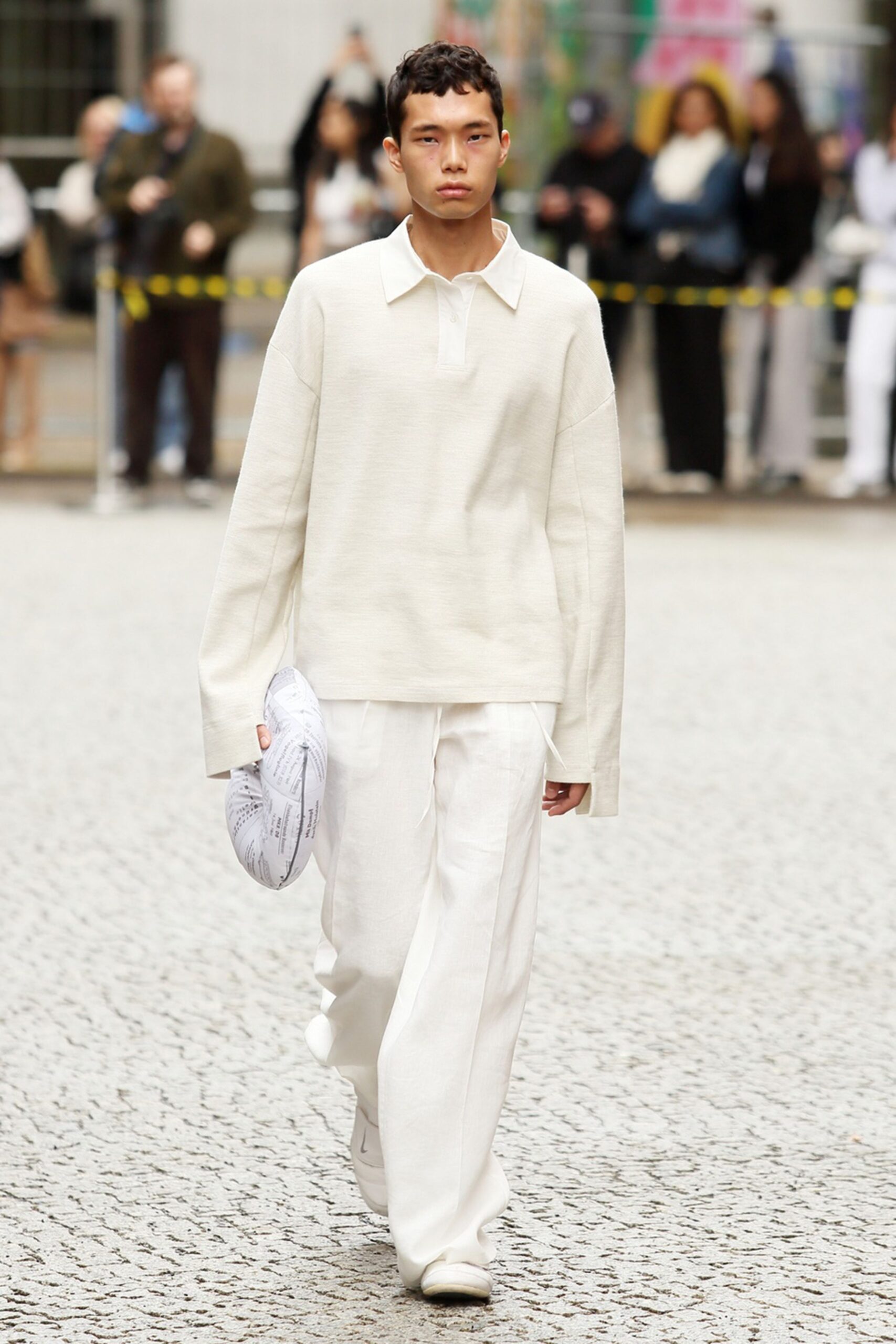 white relaxed top and pants