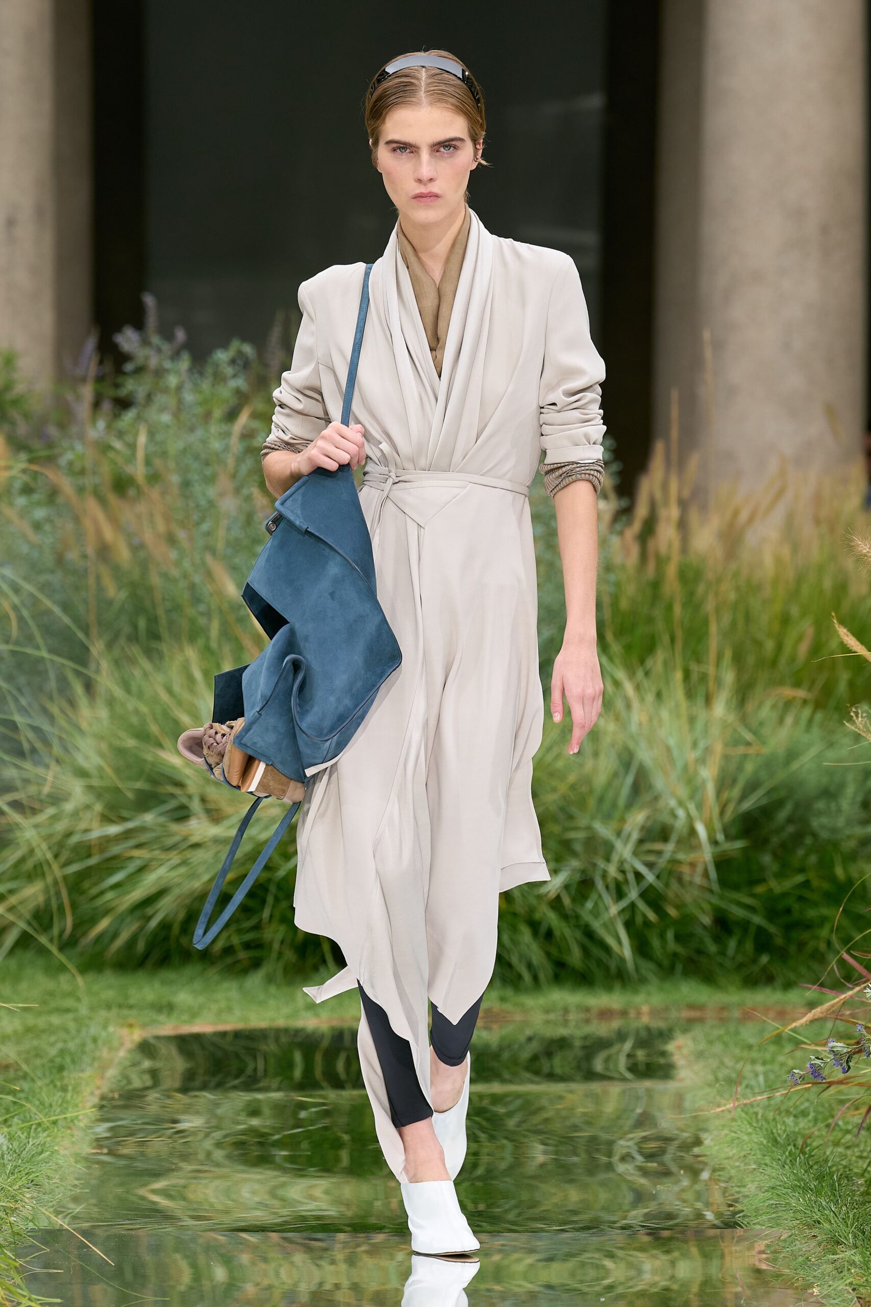 beige relaxed wrap dress