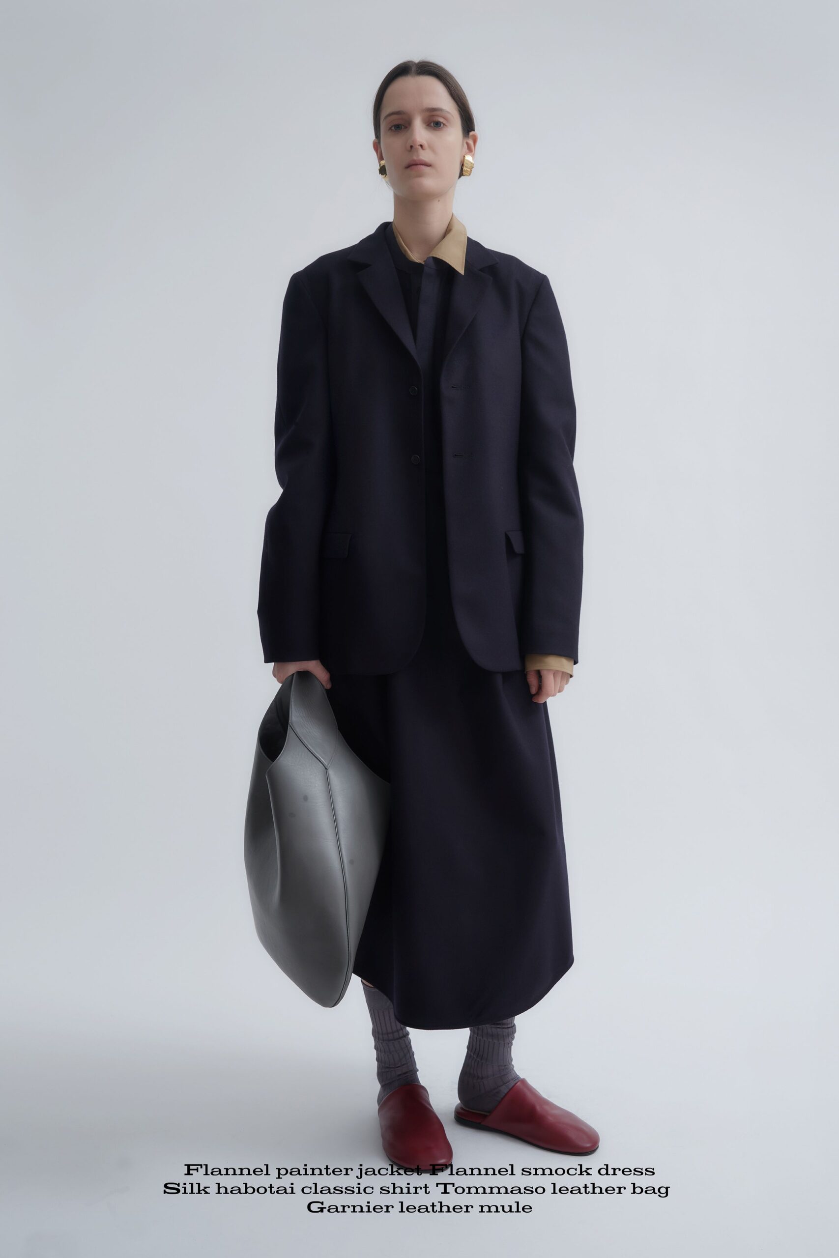black flannel jacket and dress