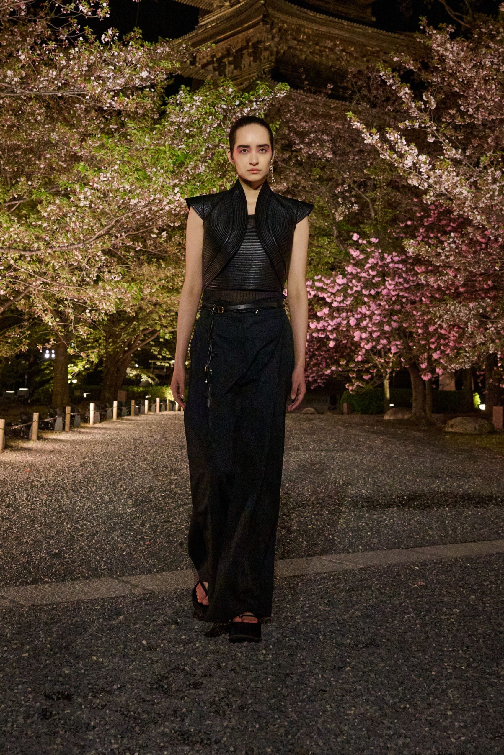 black leather top and skirt