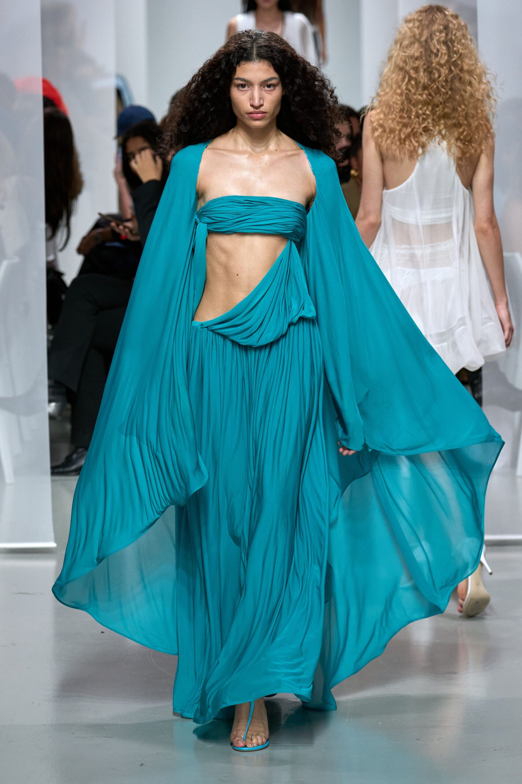 teal flowing maxi dress