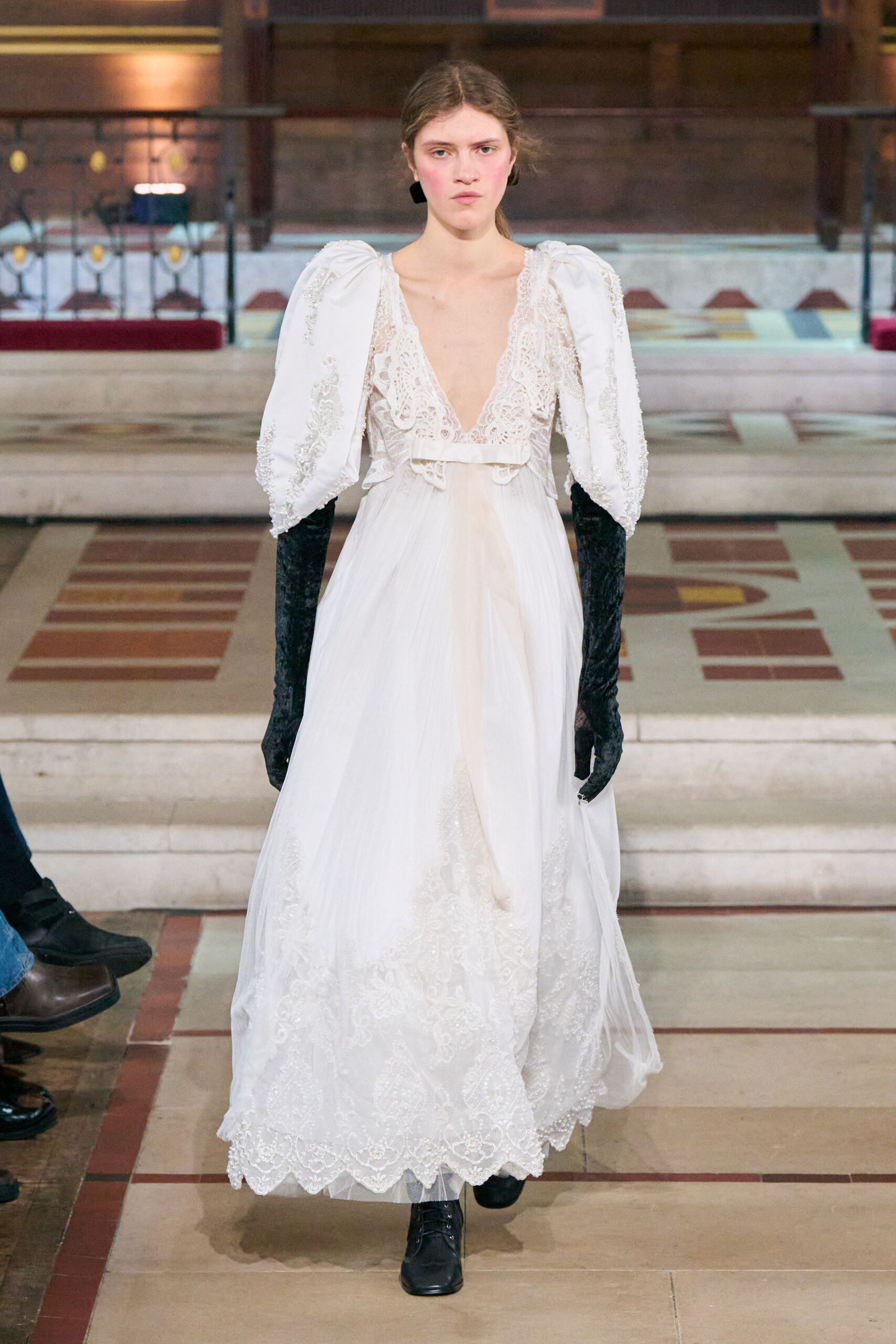 white silk fitted gown