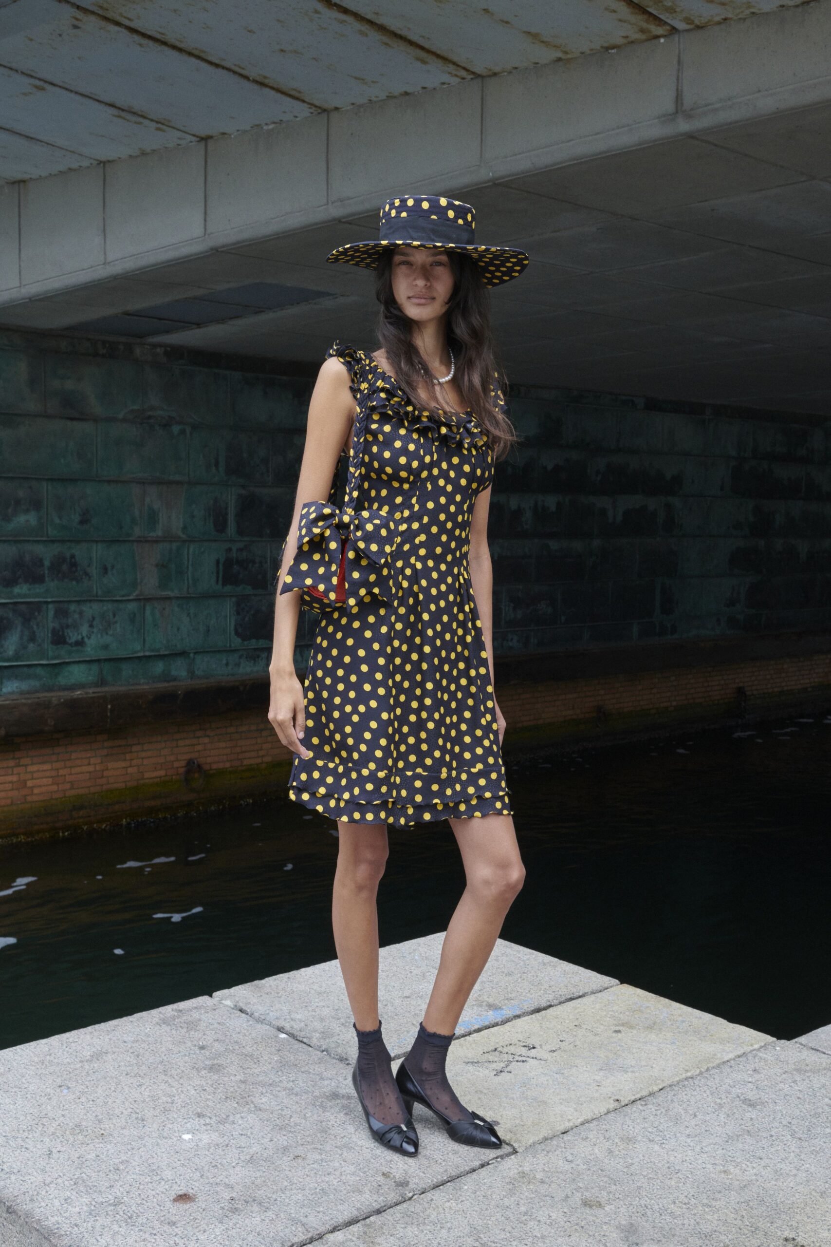 black cotton structured printed hat