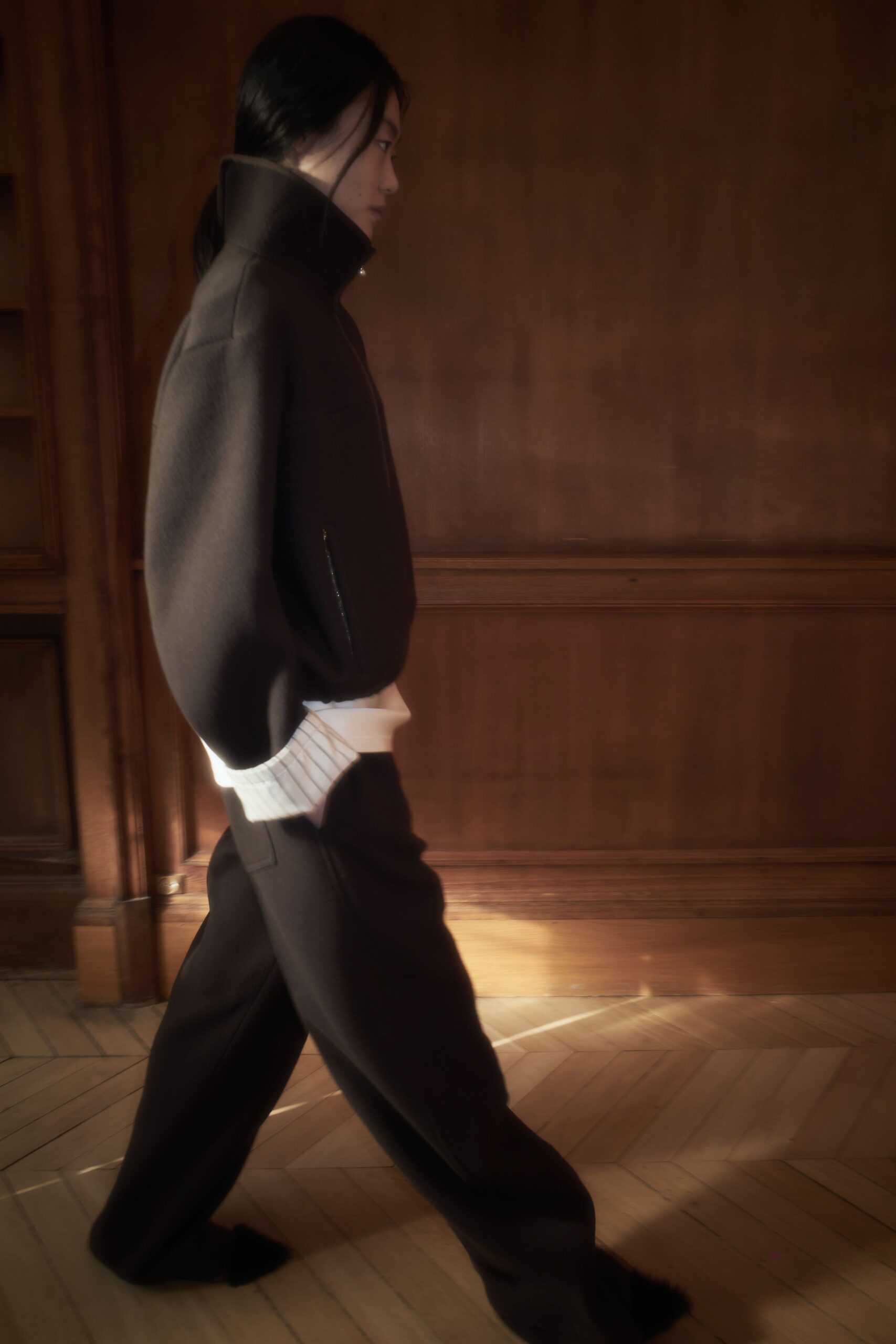 black wool jacket with white shirt