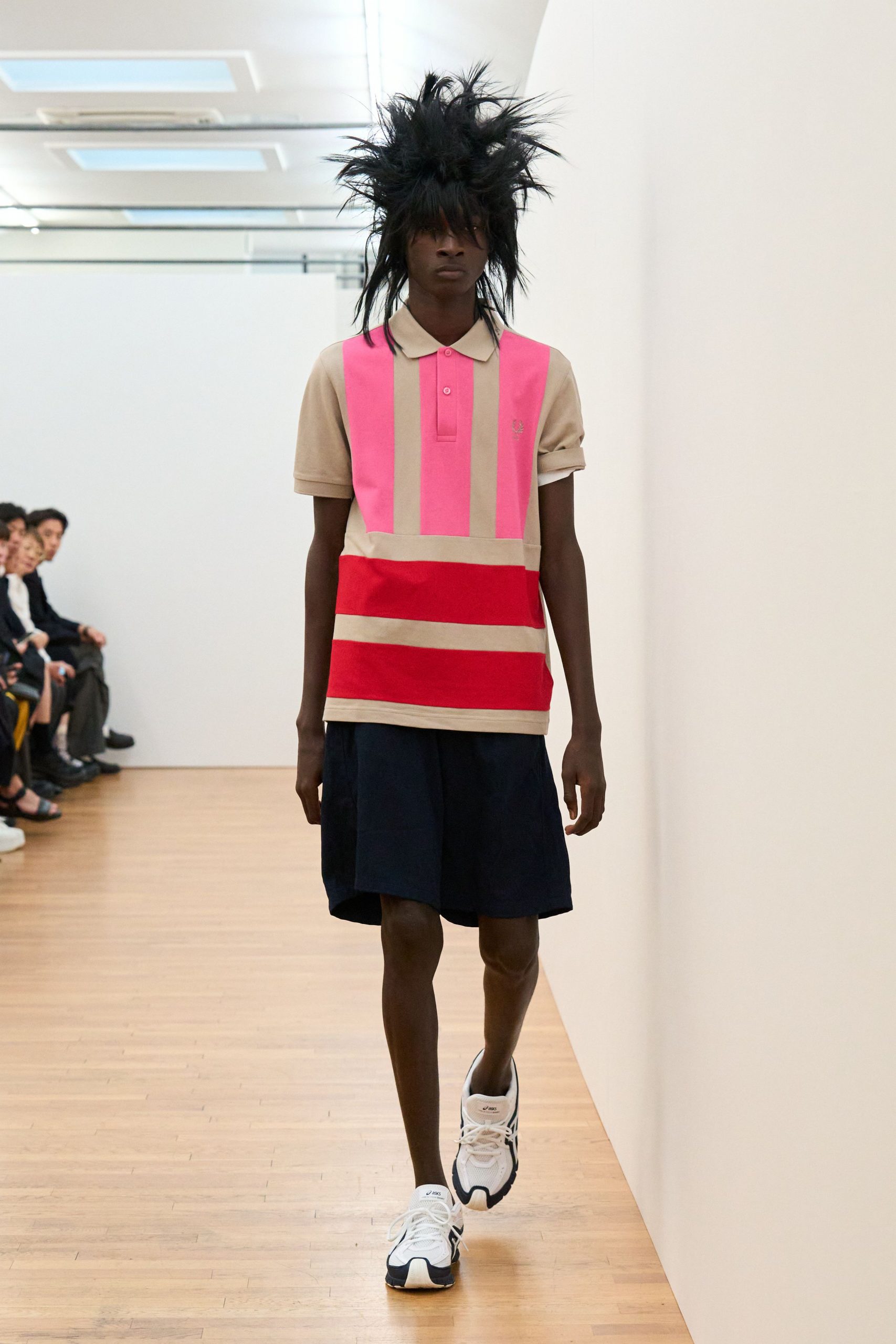color-blocked shirt and shorts