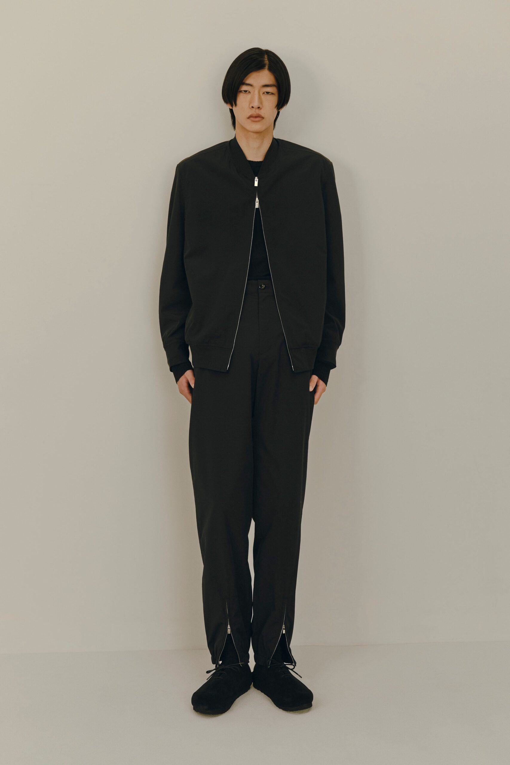 black relaxed jacket and pants