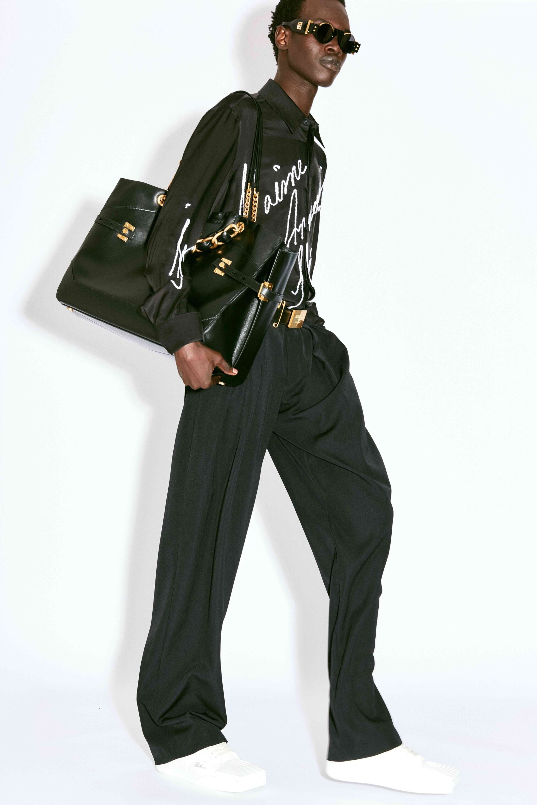 black relaxed shirt and pants