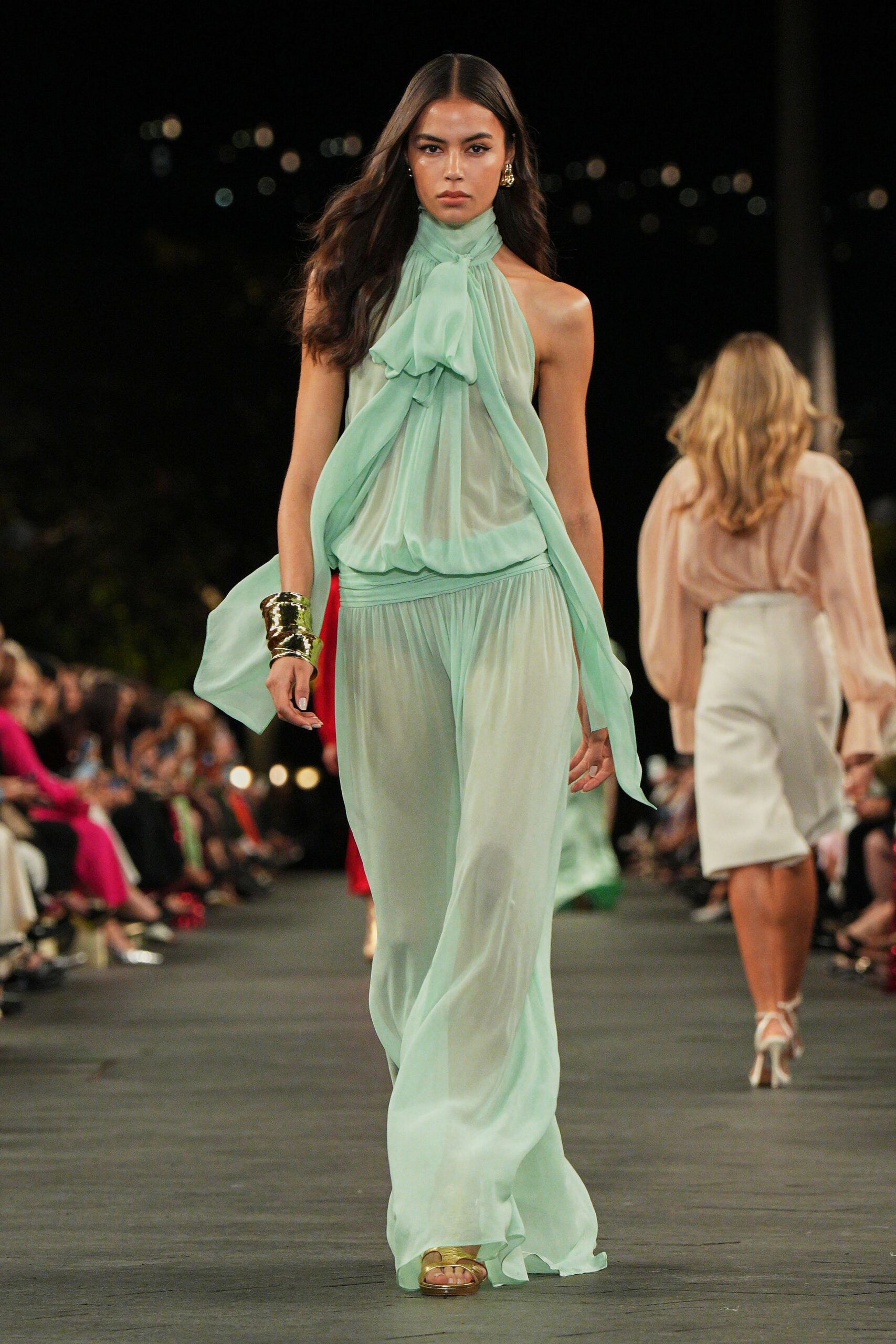 mint green halter jumpsuit