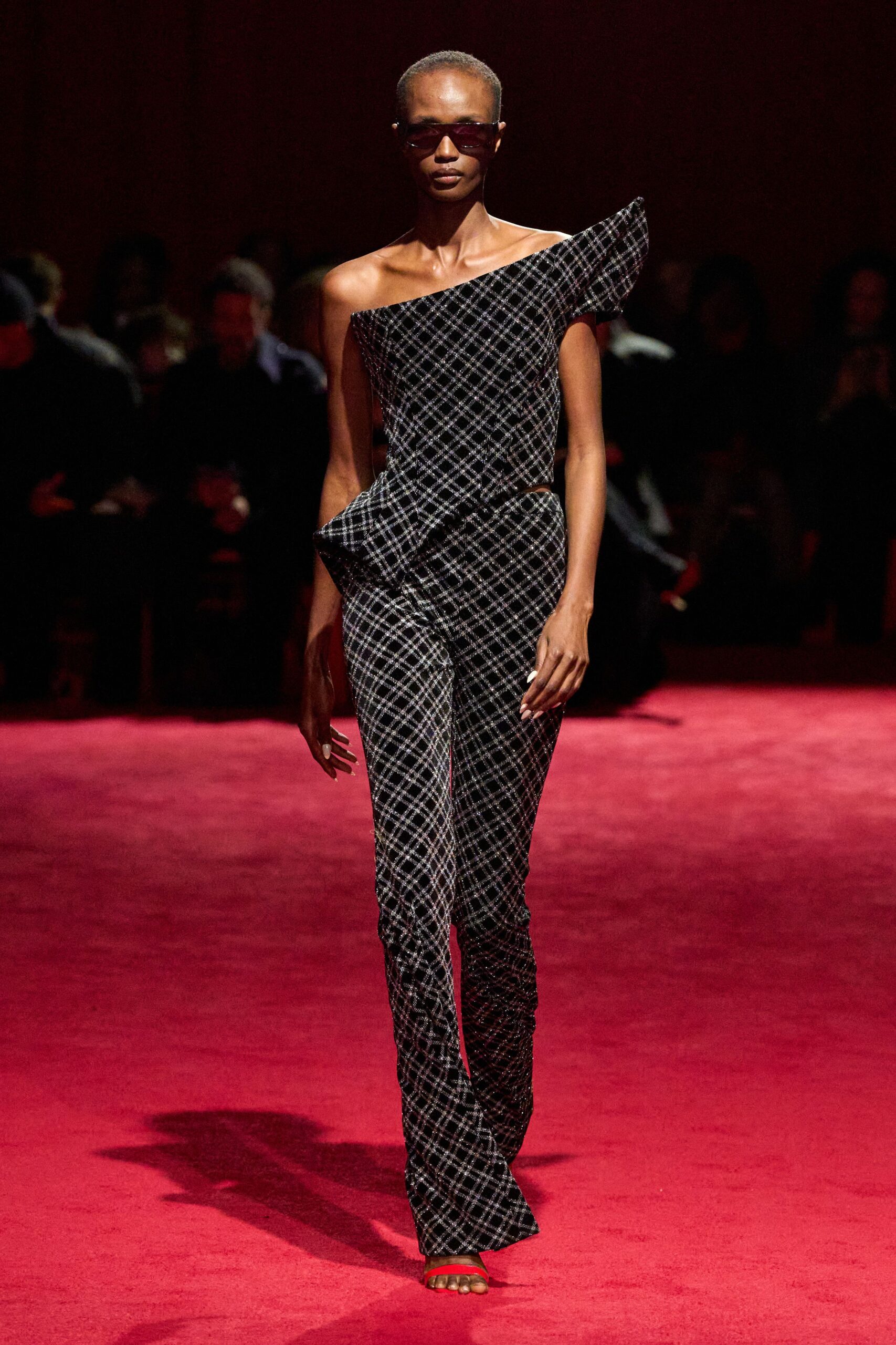 black and white printed jumpsuit