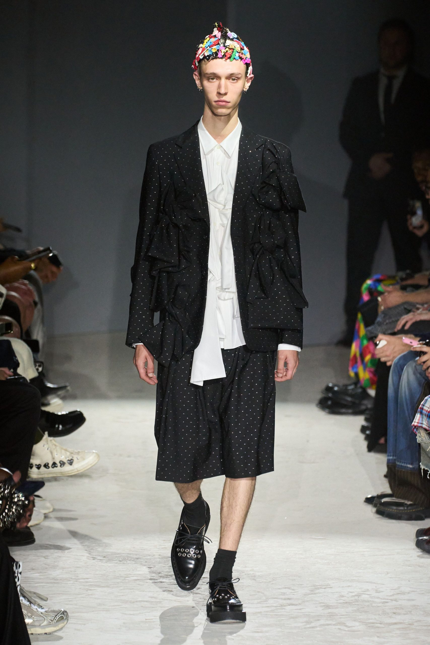 black blazer with pleats
