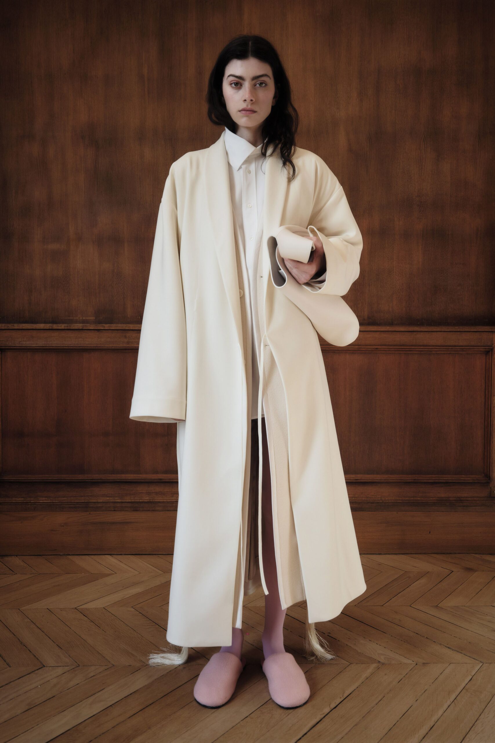 white coat with pink pants