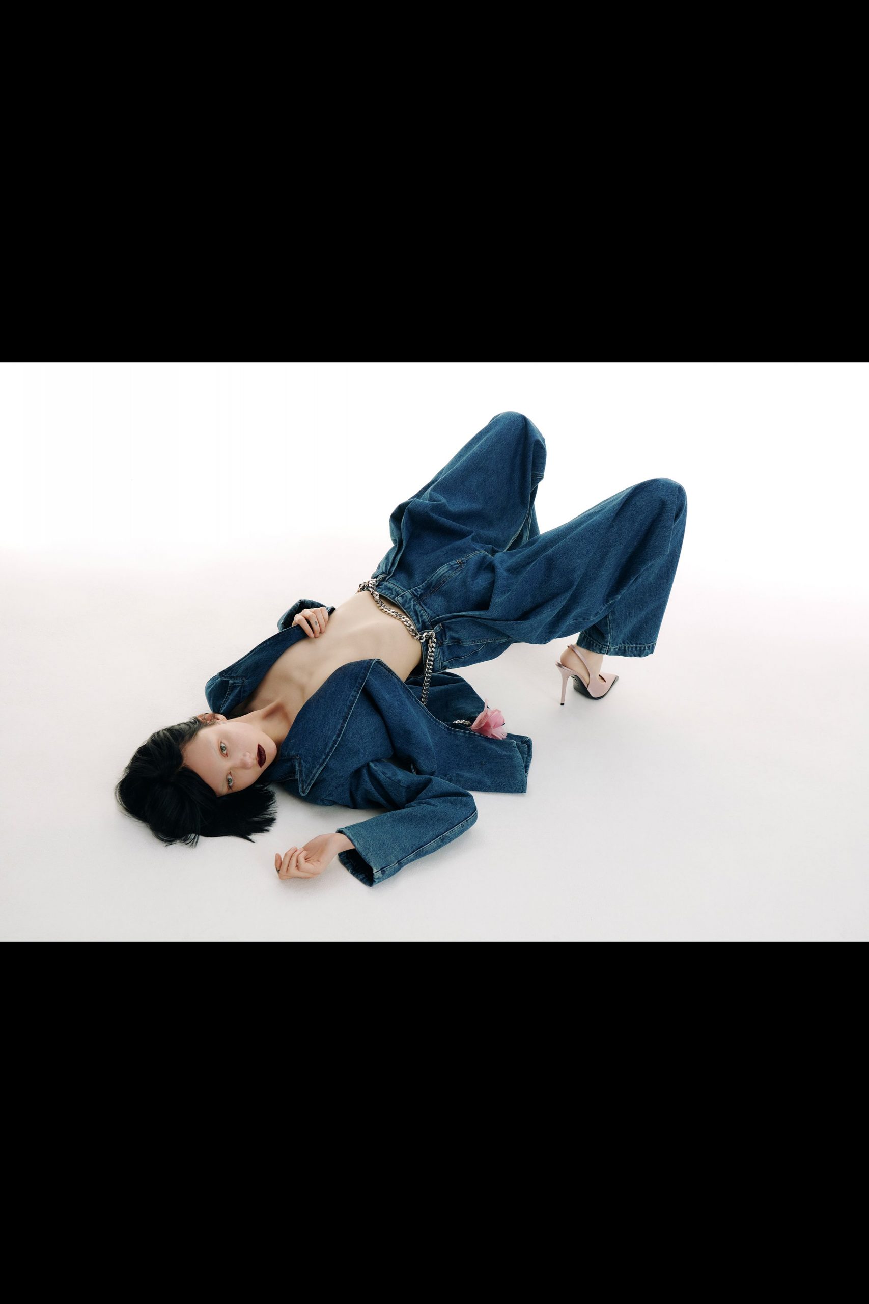 relaxed denim jacket and pants