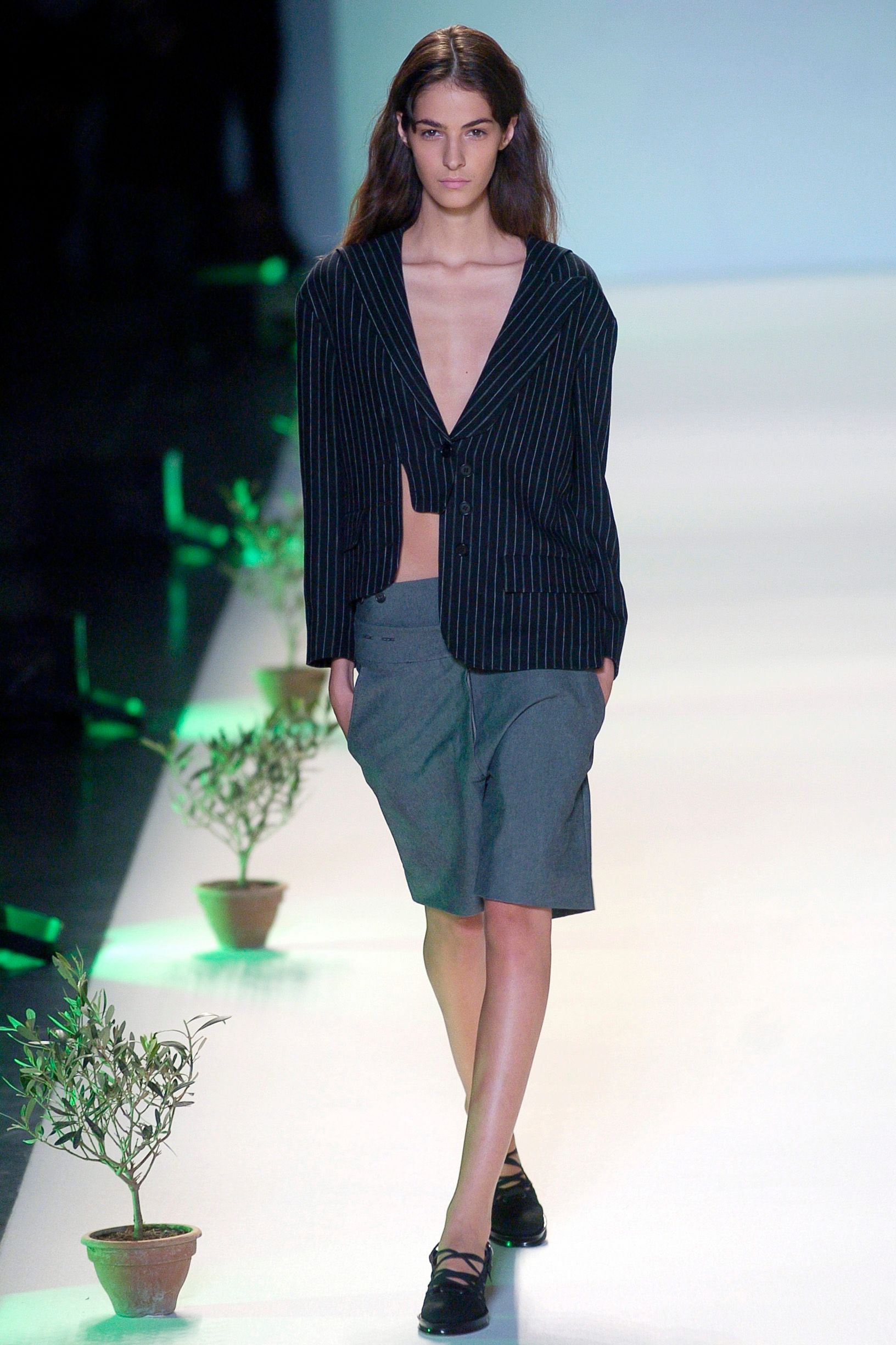 cropped pinstripe blazer