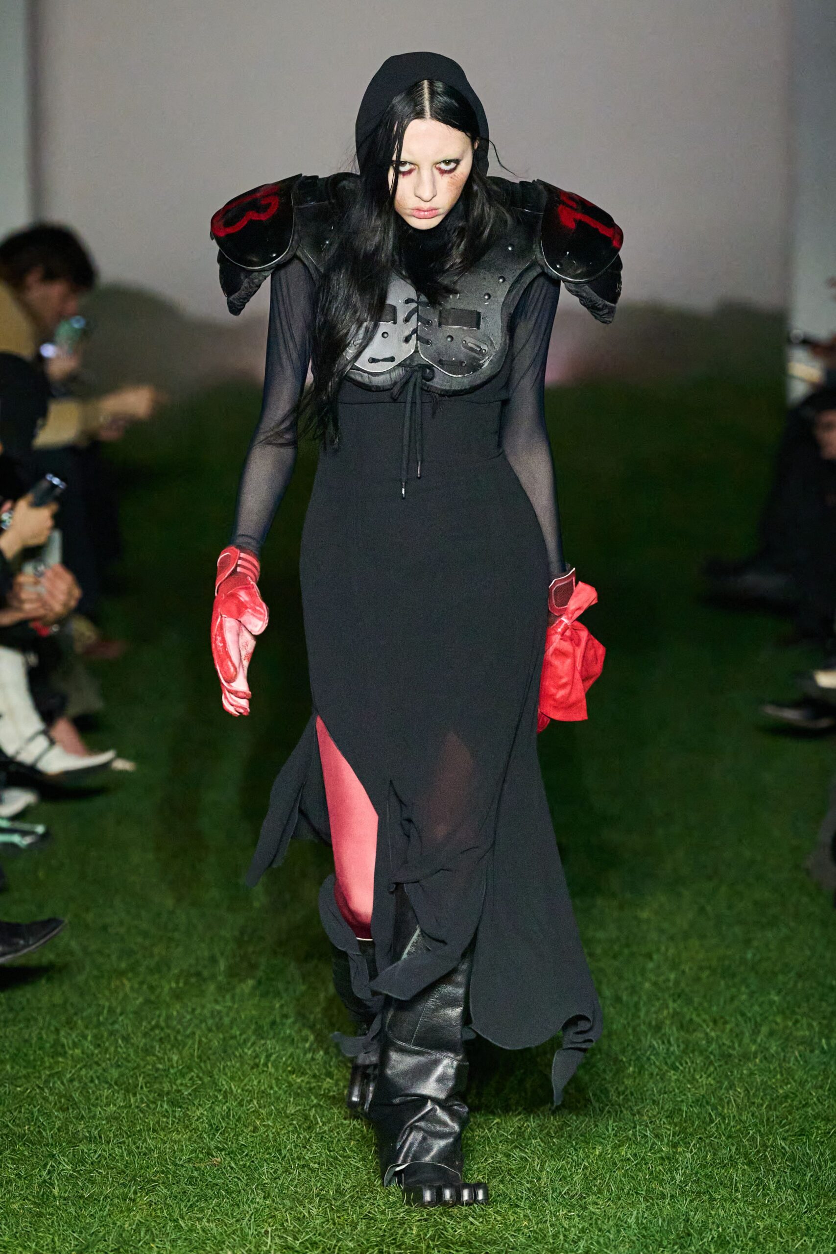 red leather fitted gloves