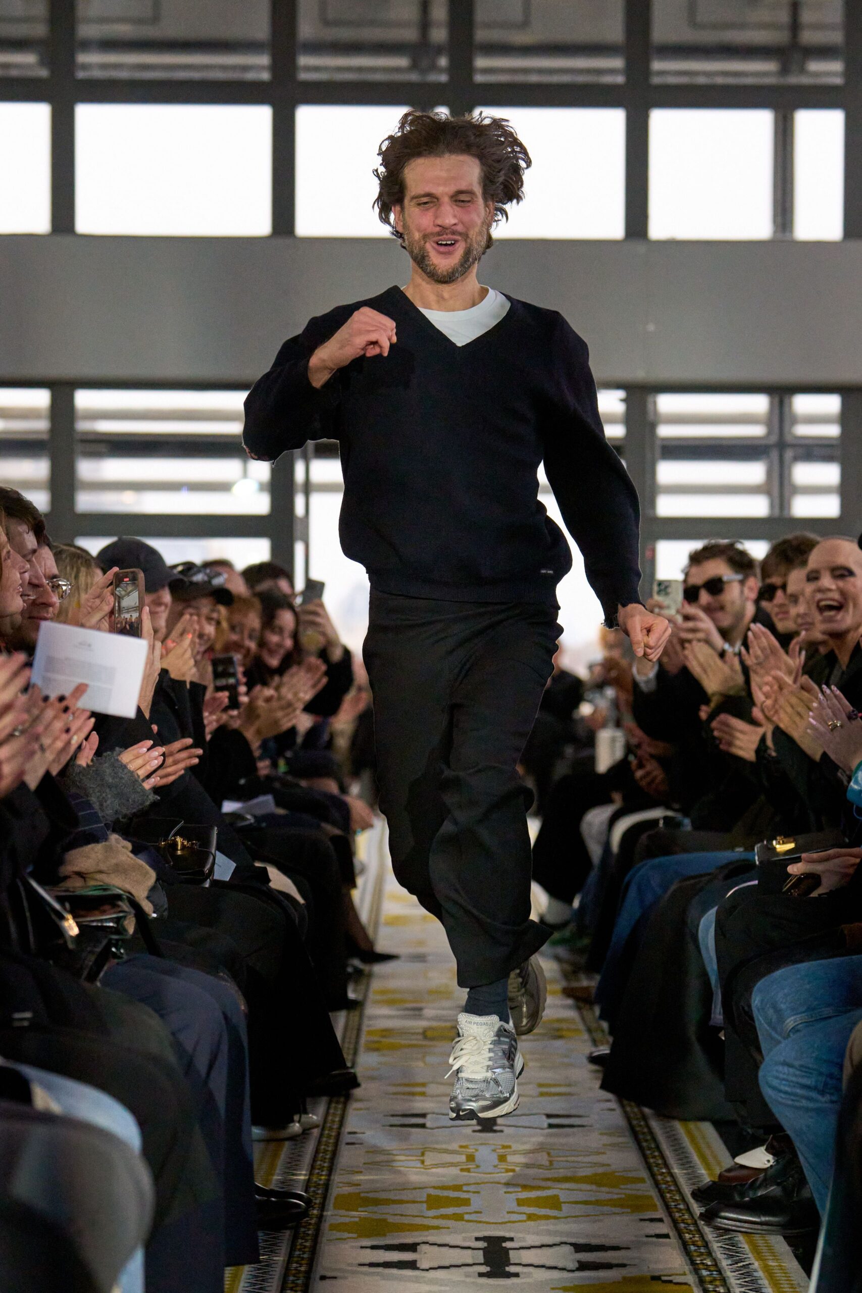 black relaxed sweater and pants