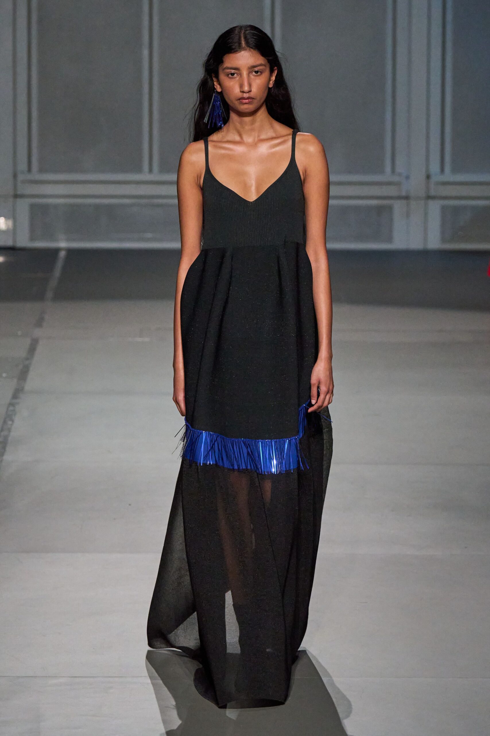 black silk sleeveless dress