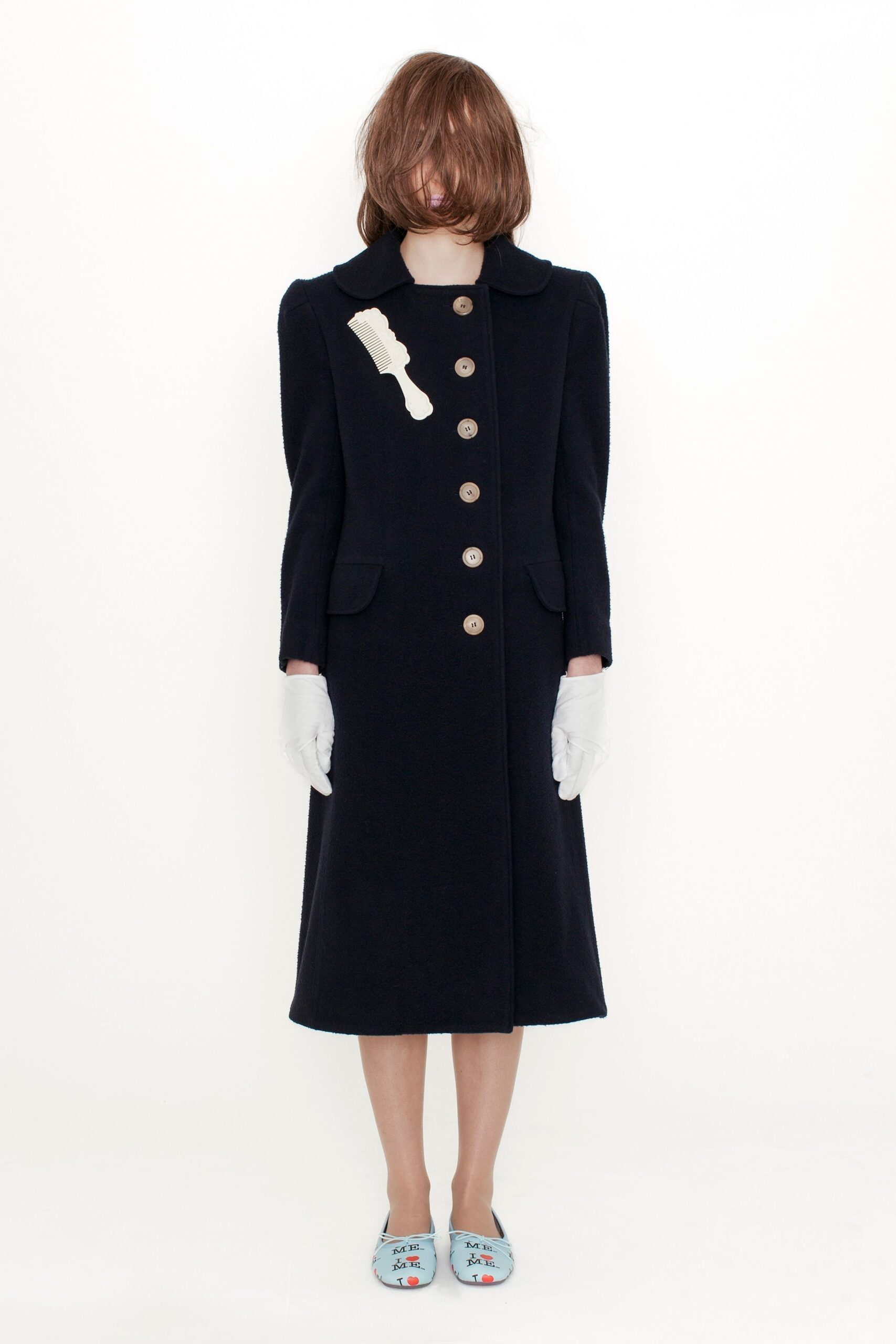 black wool fitted coat