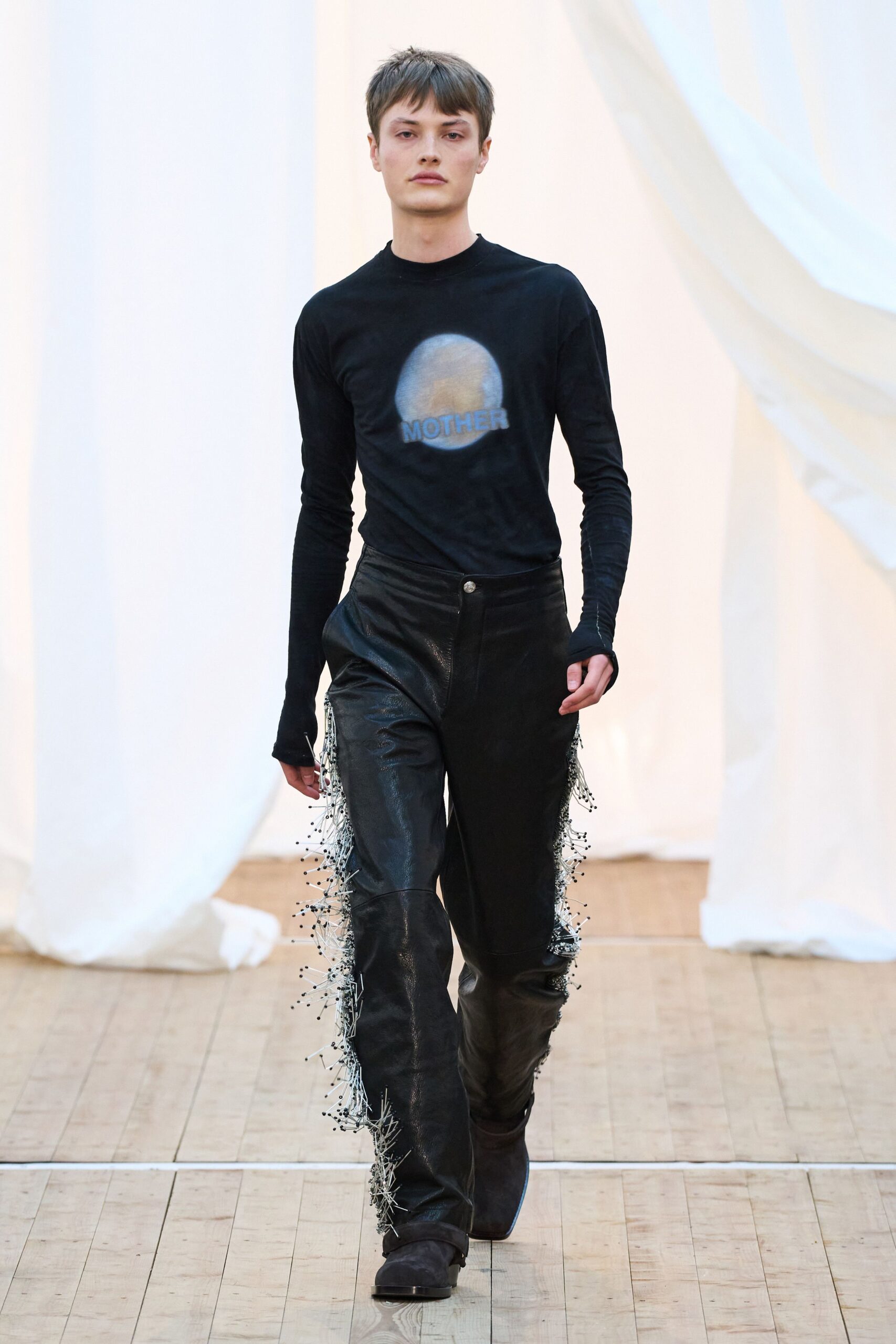 black fitted top and pants