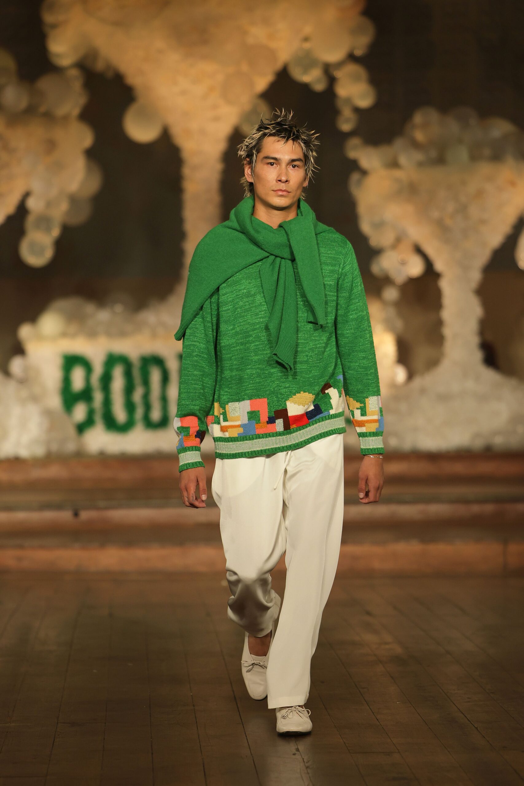 green cotton scarf