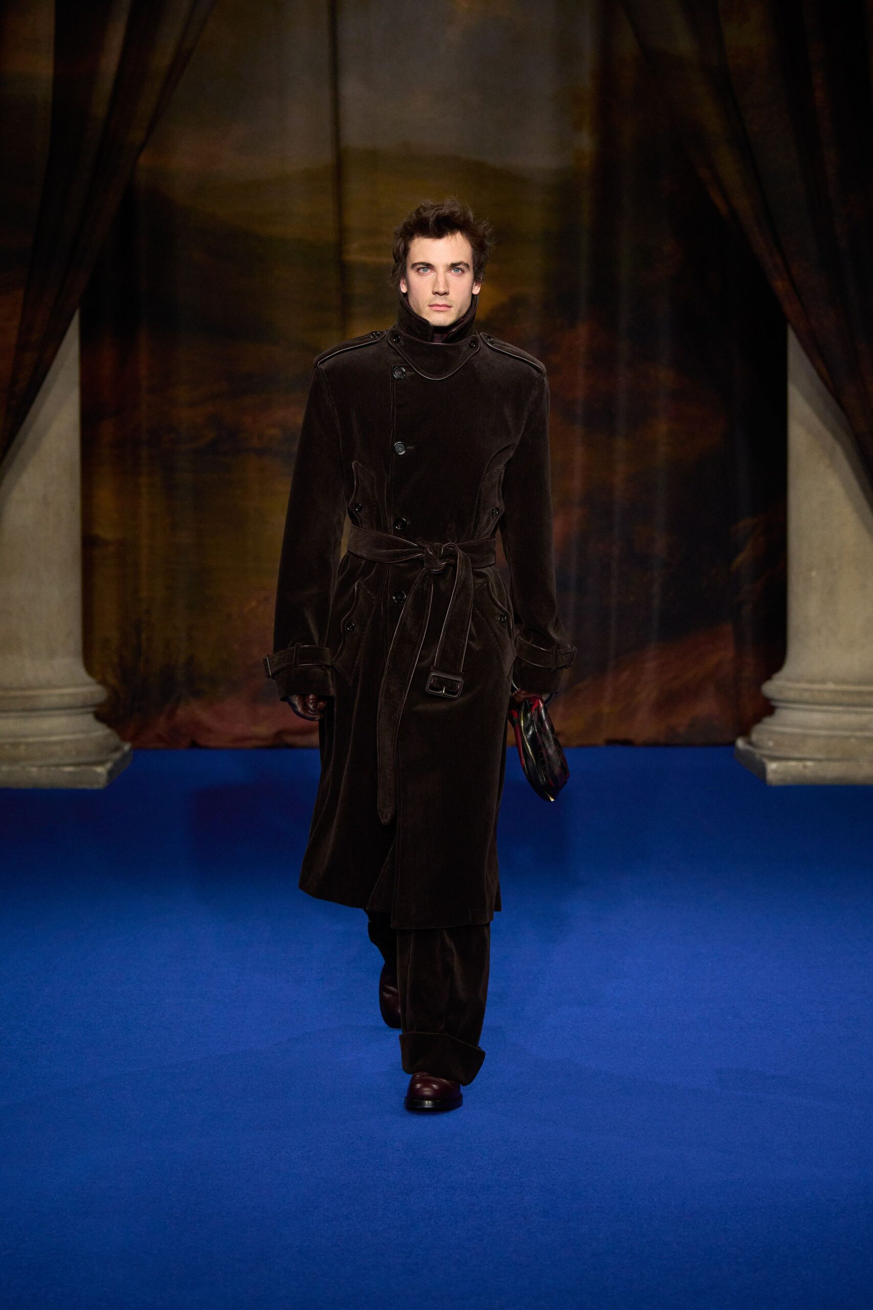 brown velvet coat with pants