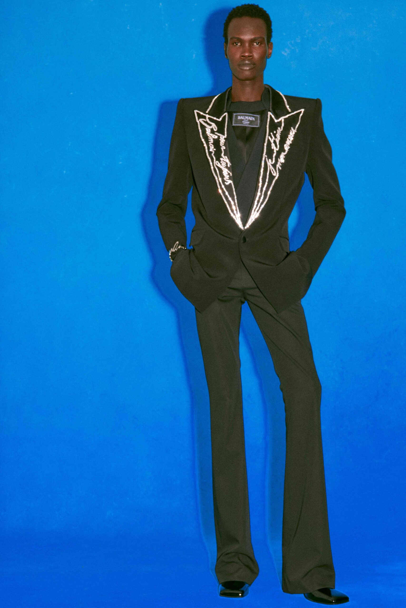 black tailored flared pants