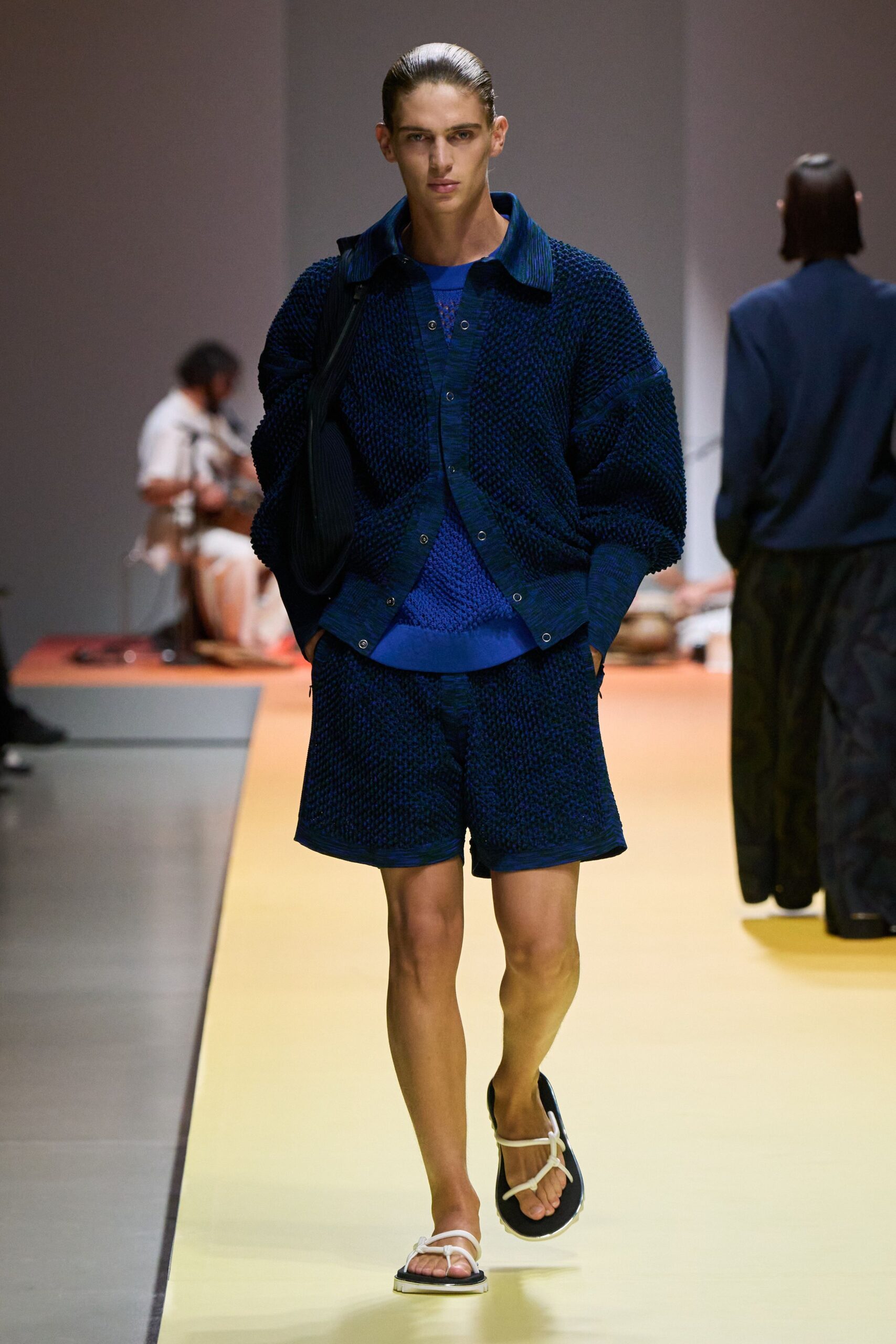 blue relaxed shirt and shorts