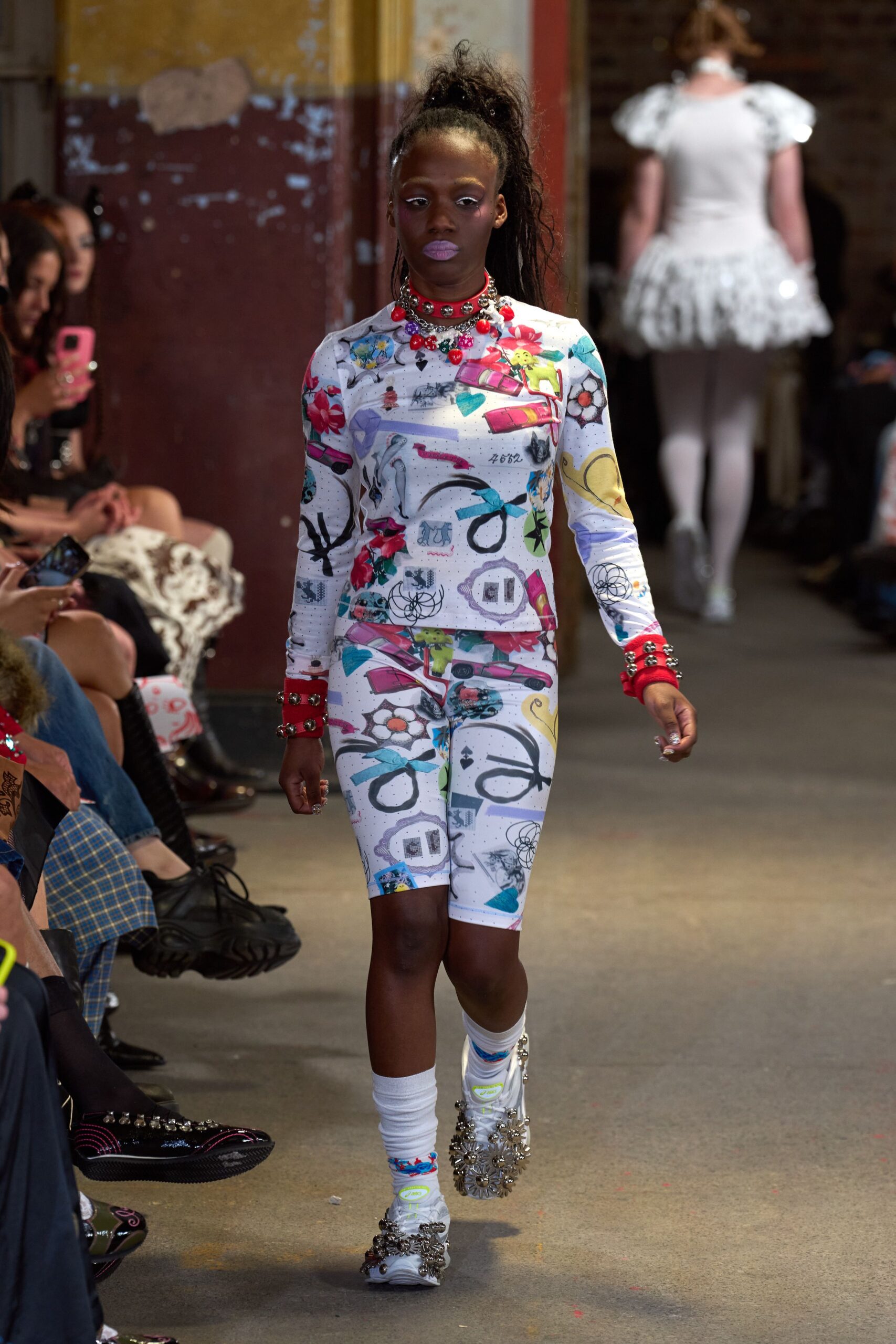 multi-colored printed catsuit