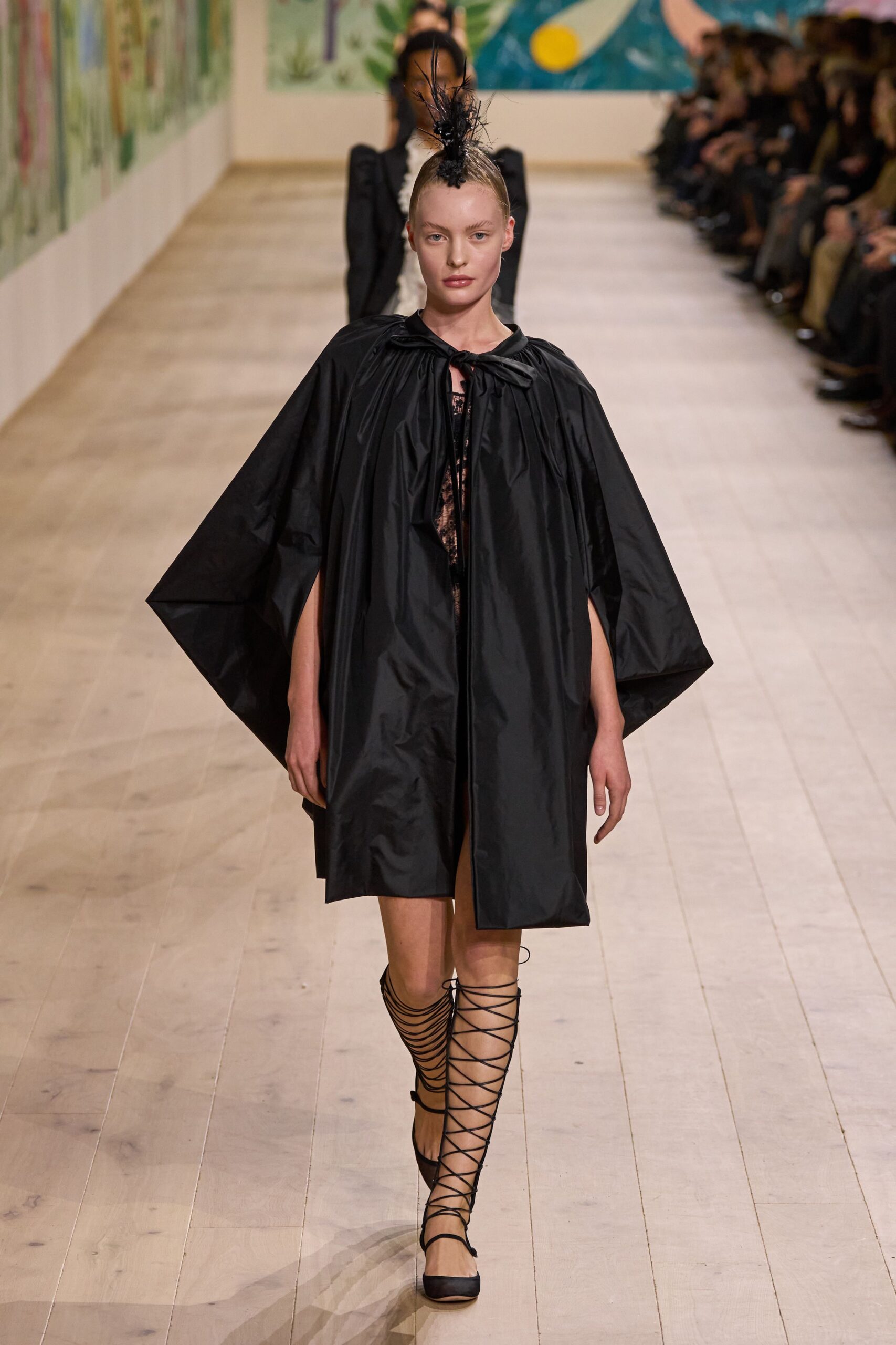 black cotton sleeveless relaxed cape