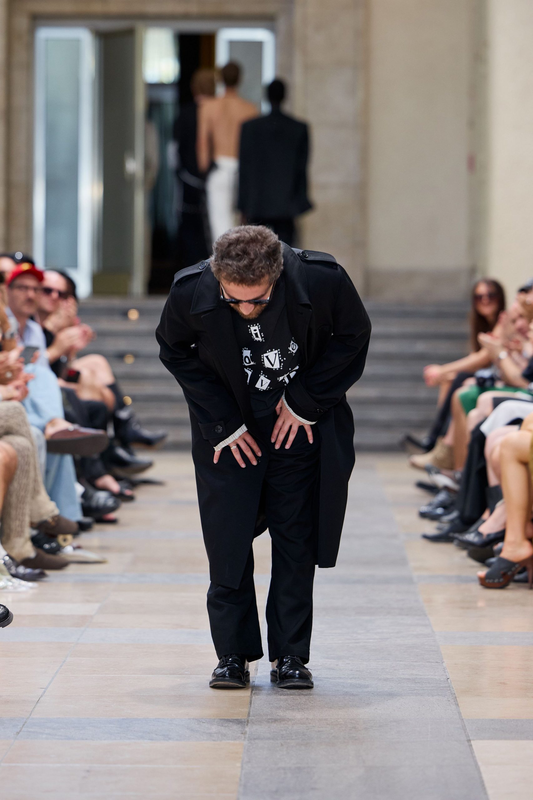 black coat and pants outfit