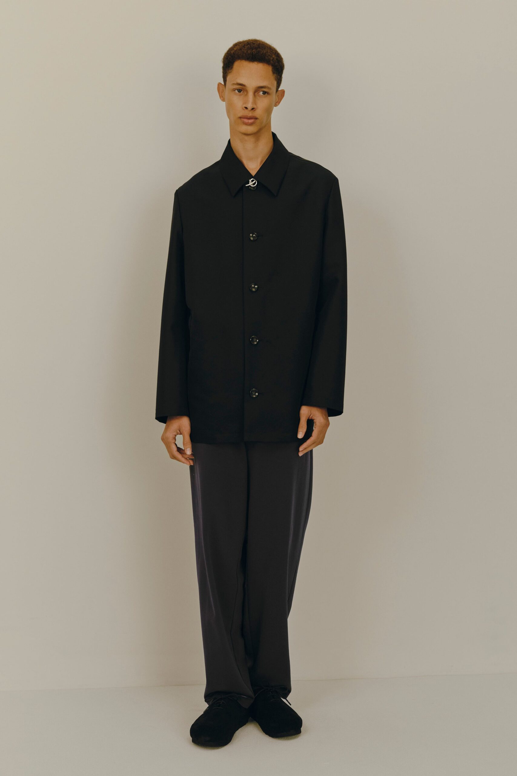 black relaxed jacket and pants