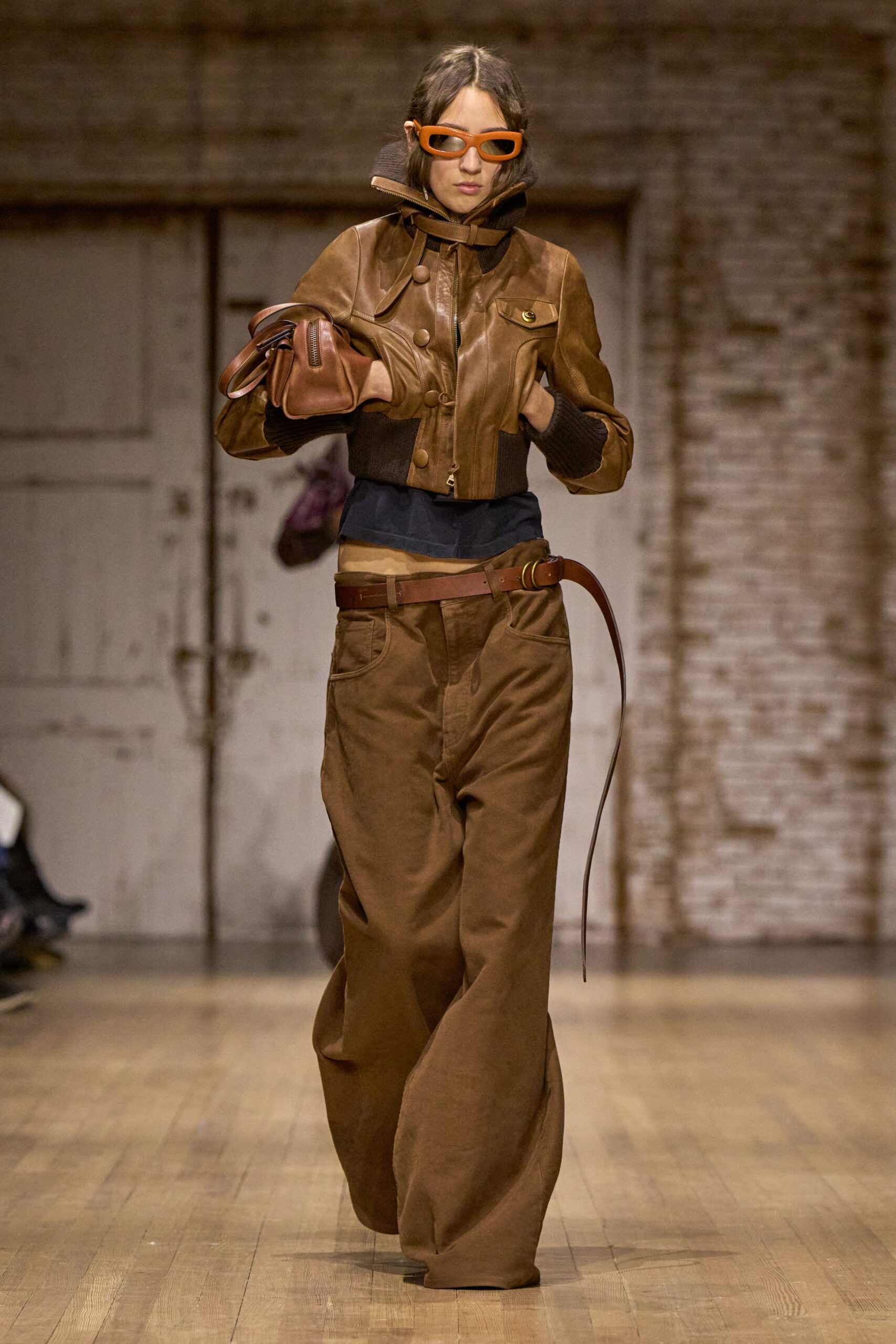 brown leather jacket and pants