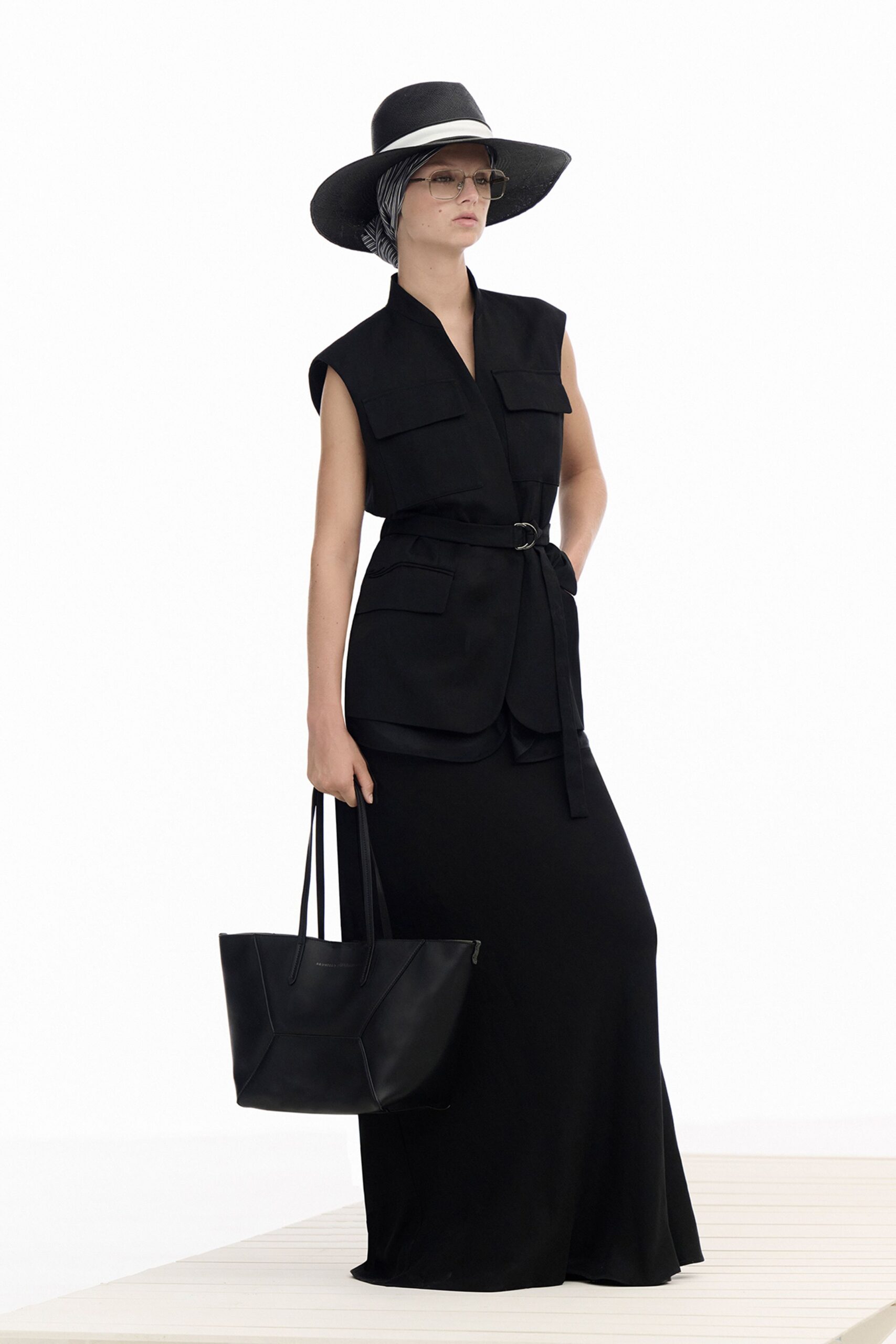 black fitted maxi dress with blazer