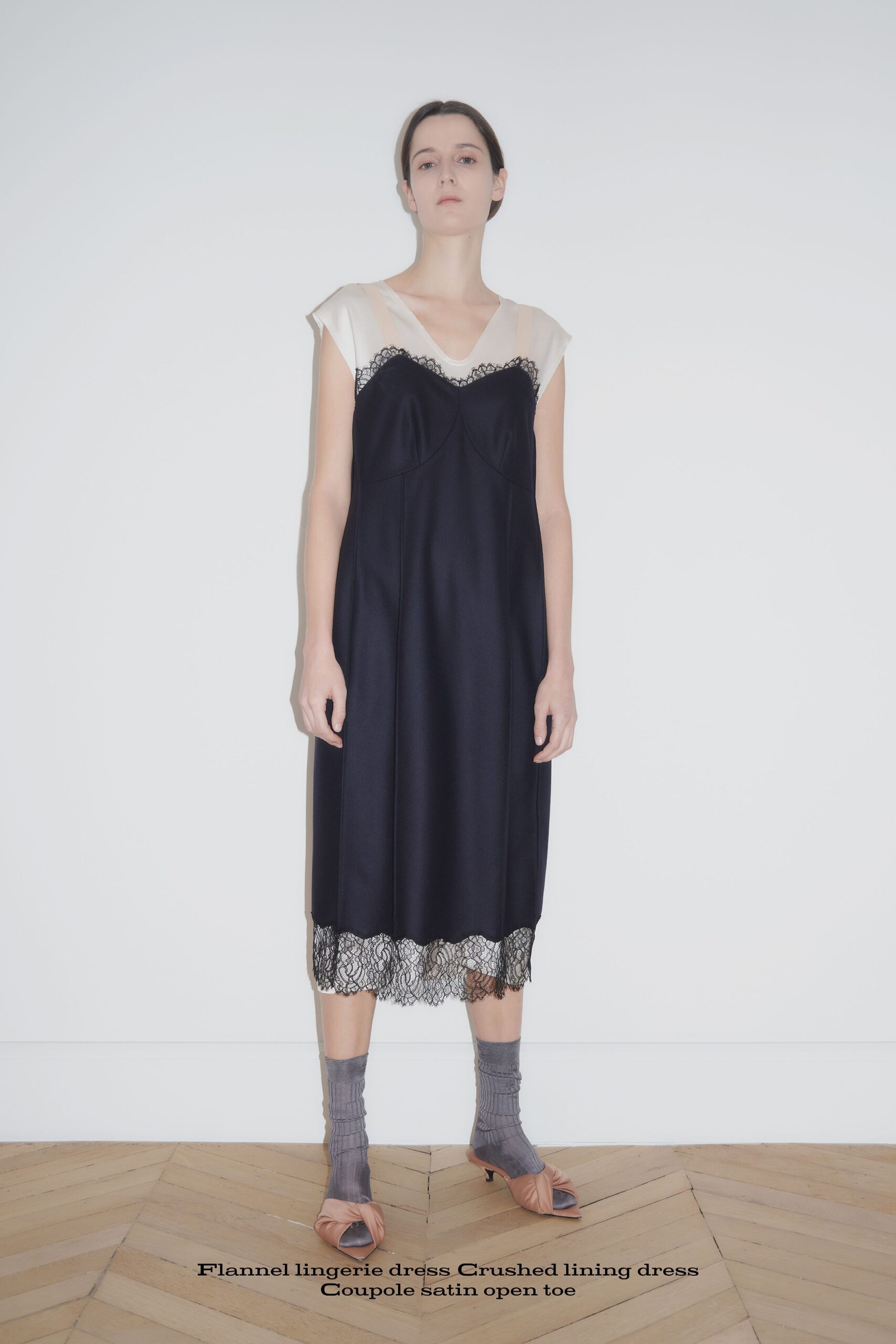 black silk sleeveless v-neck fitted layered embroidered dress