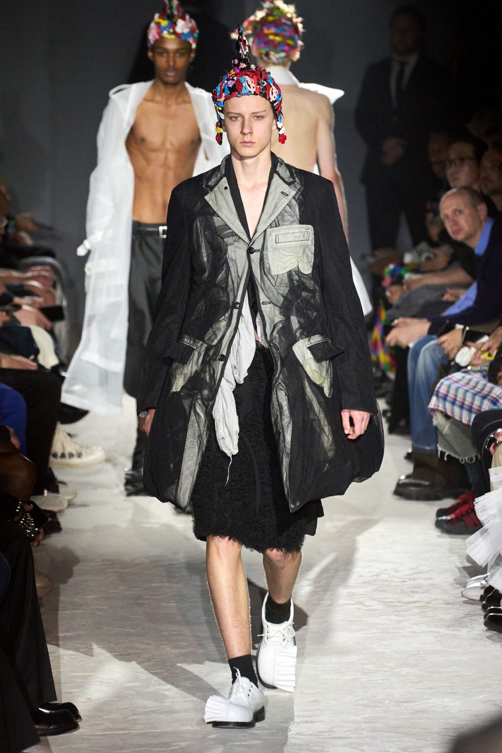 black and white layered coat