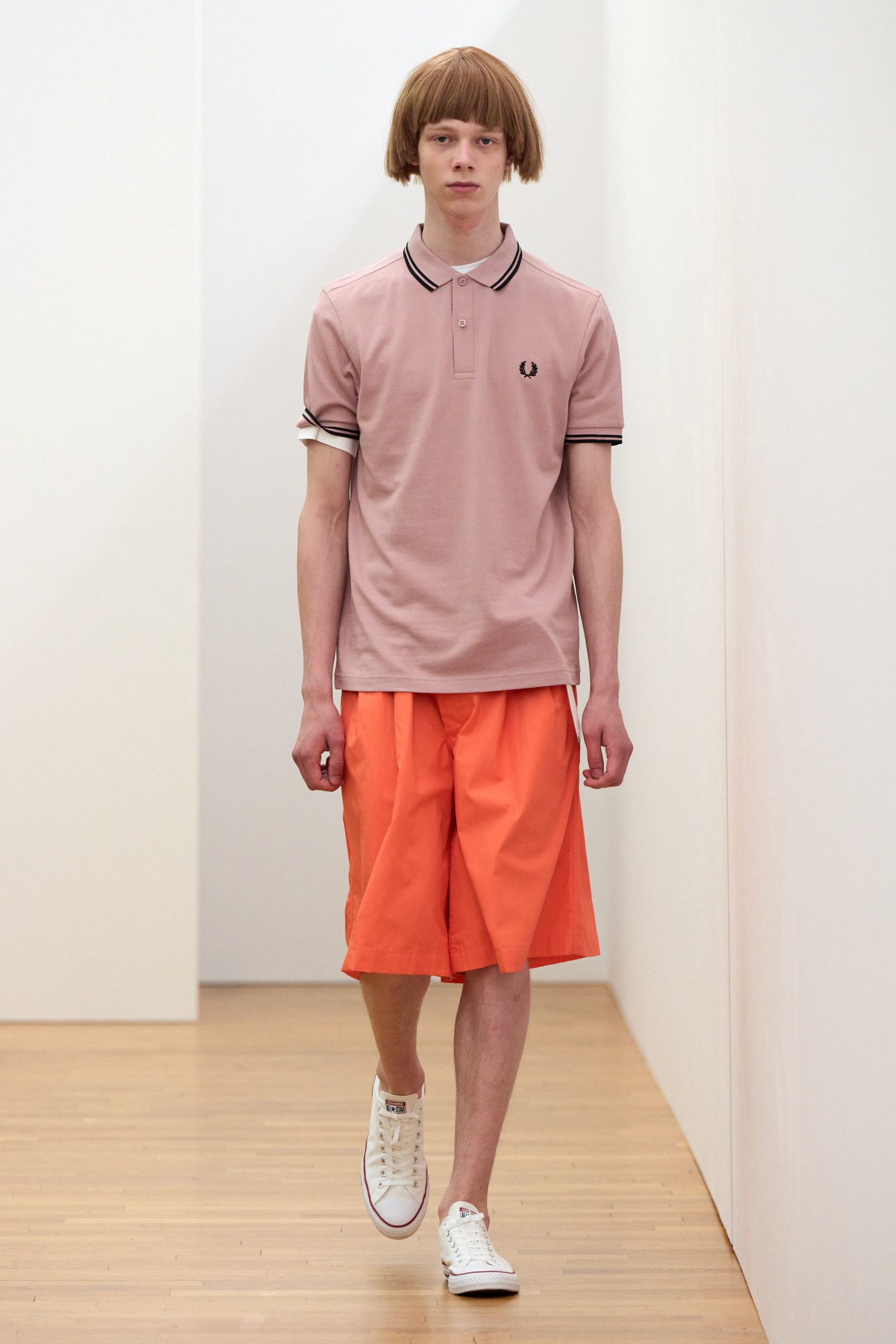 orange cotton relaxed short shorts