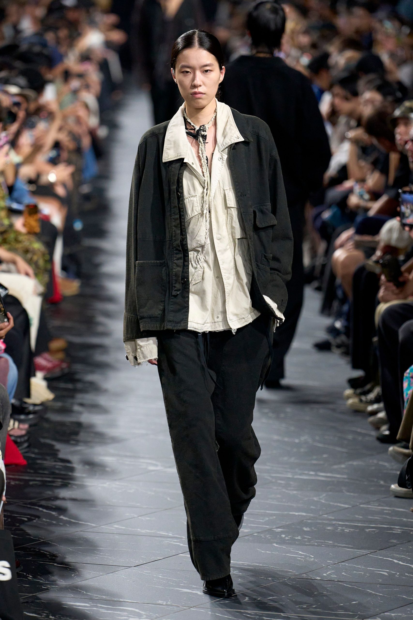 black relaxed jacket with white shirt