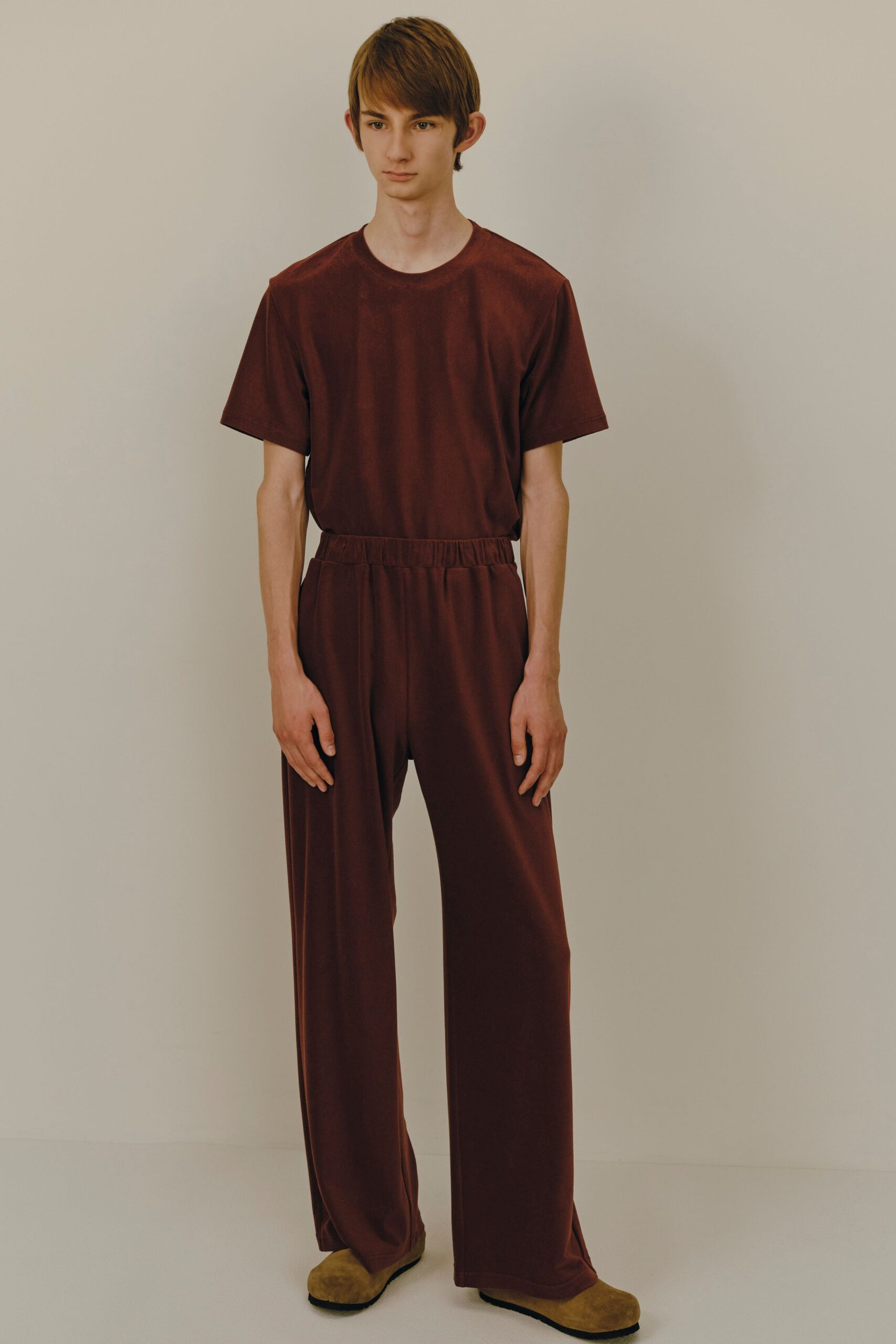 red relaxed t-shirt and pants