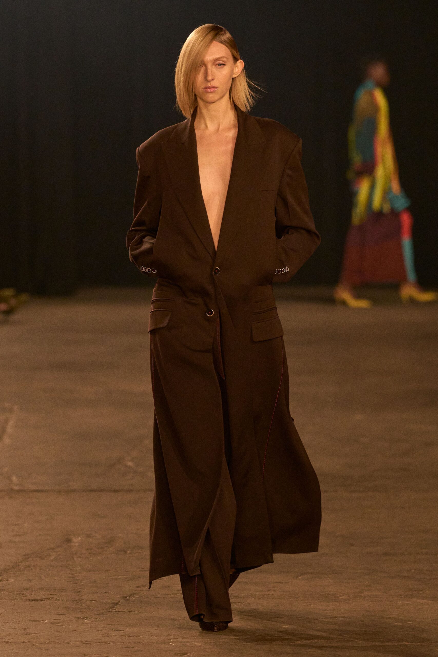 oversized brown wool blazer