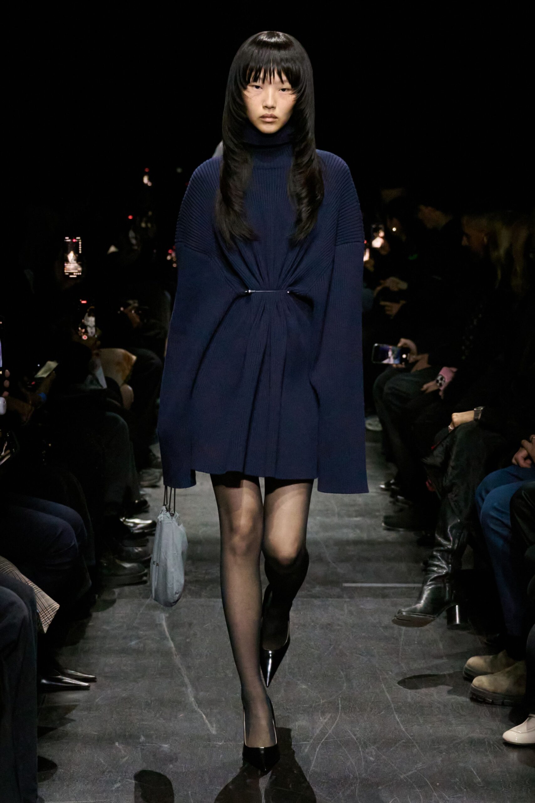 blue knit mini dress