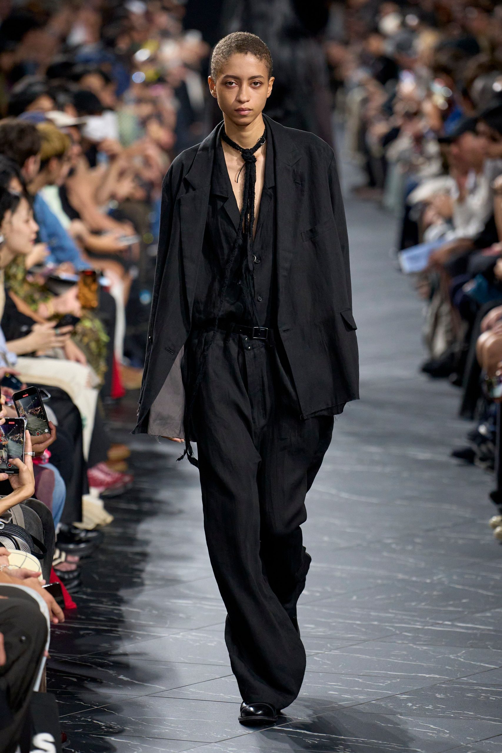 black relaxed jacket and shirt