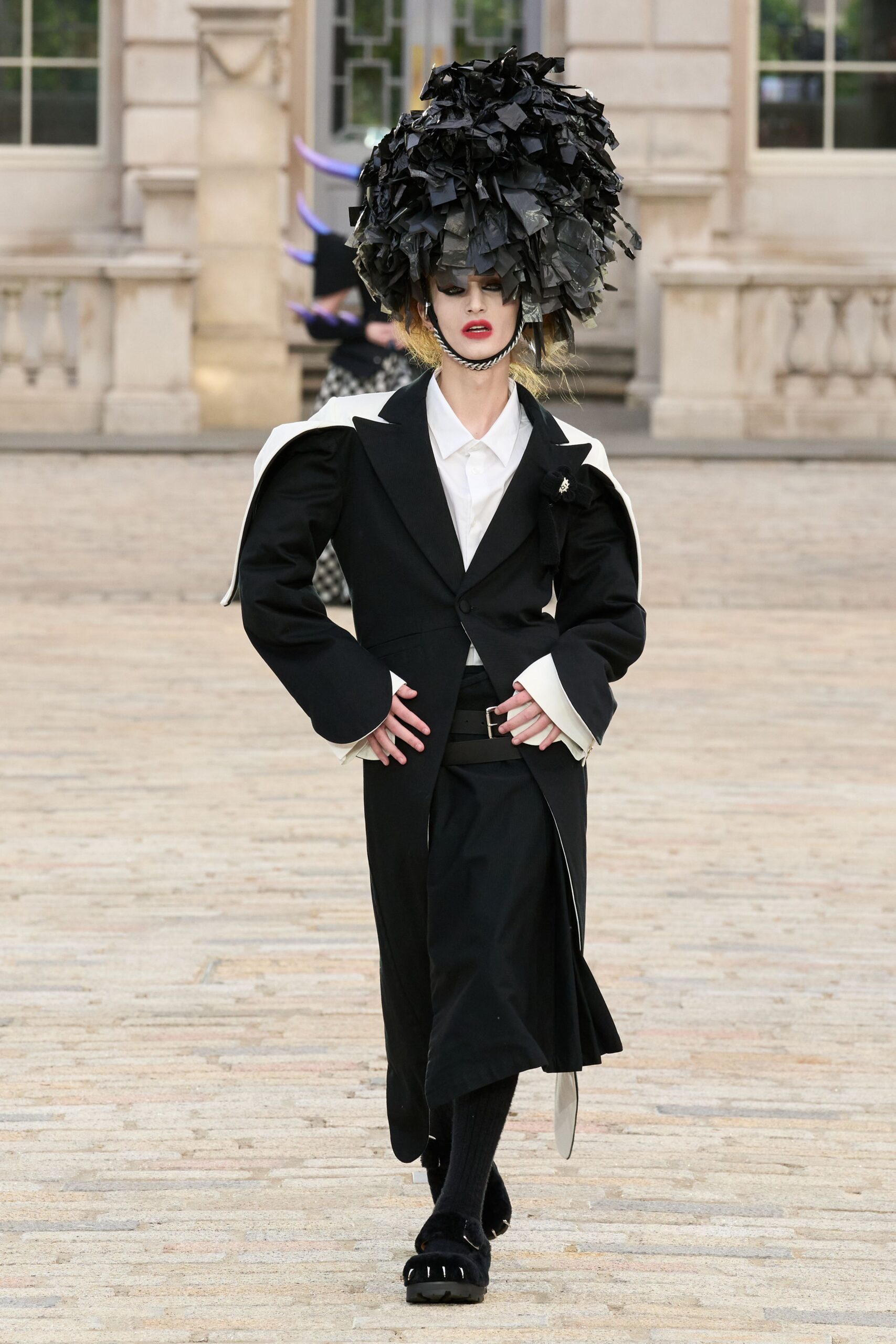 black wool coat with white shirt