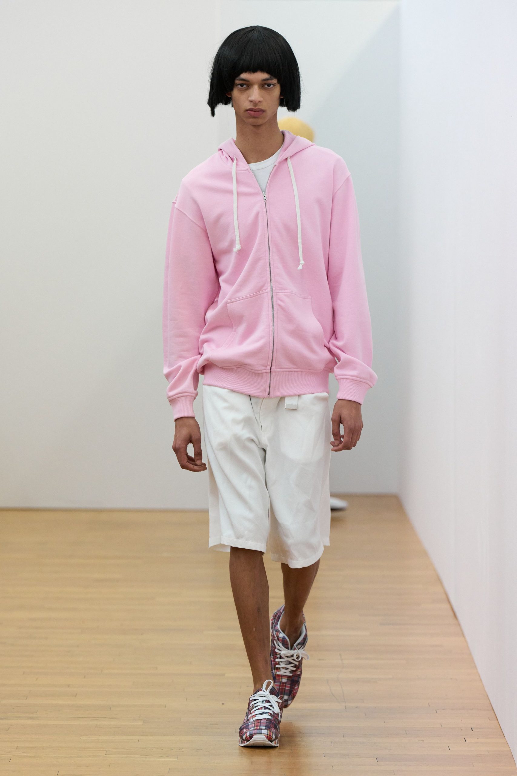 pink cotton long-sleeve hooded relaxed hoodie
