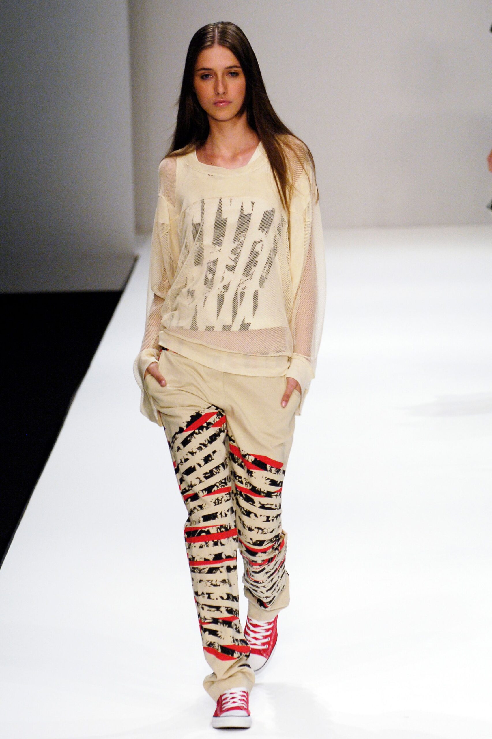 sheer graphic mesh sweater