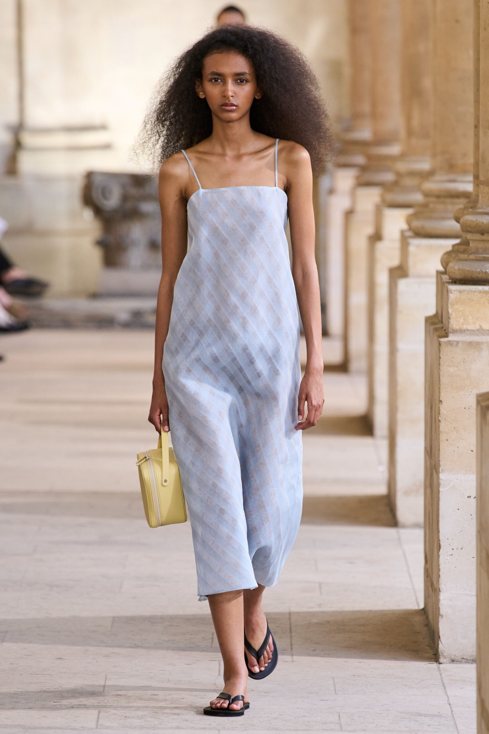 blue chiffon sleeveless square-neck relaxed printed dress